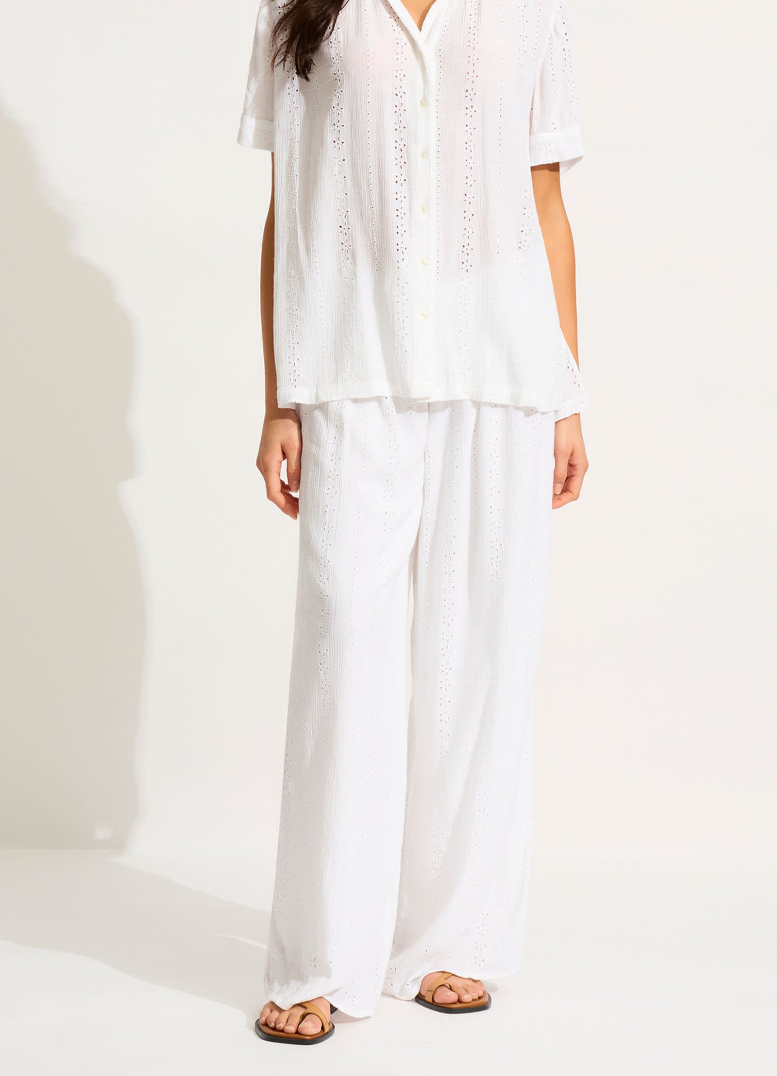 Broderie Pant - White - White view 2