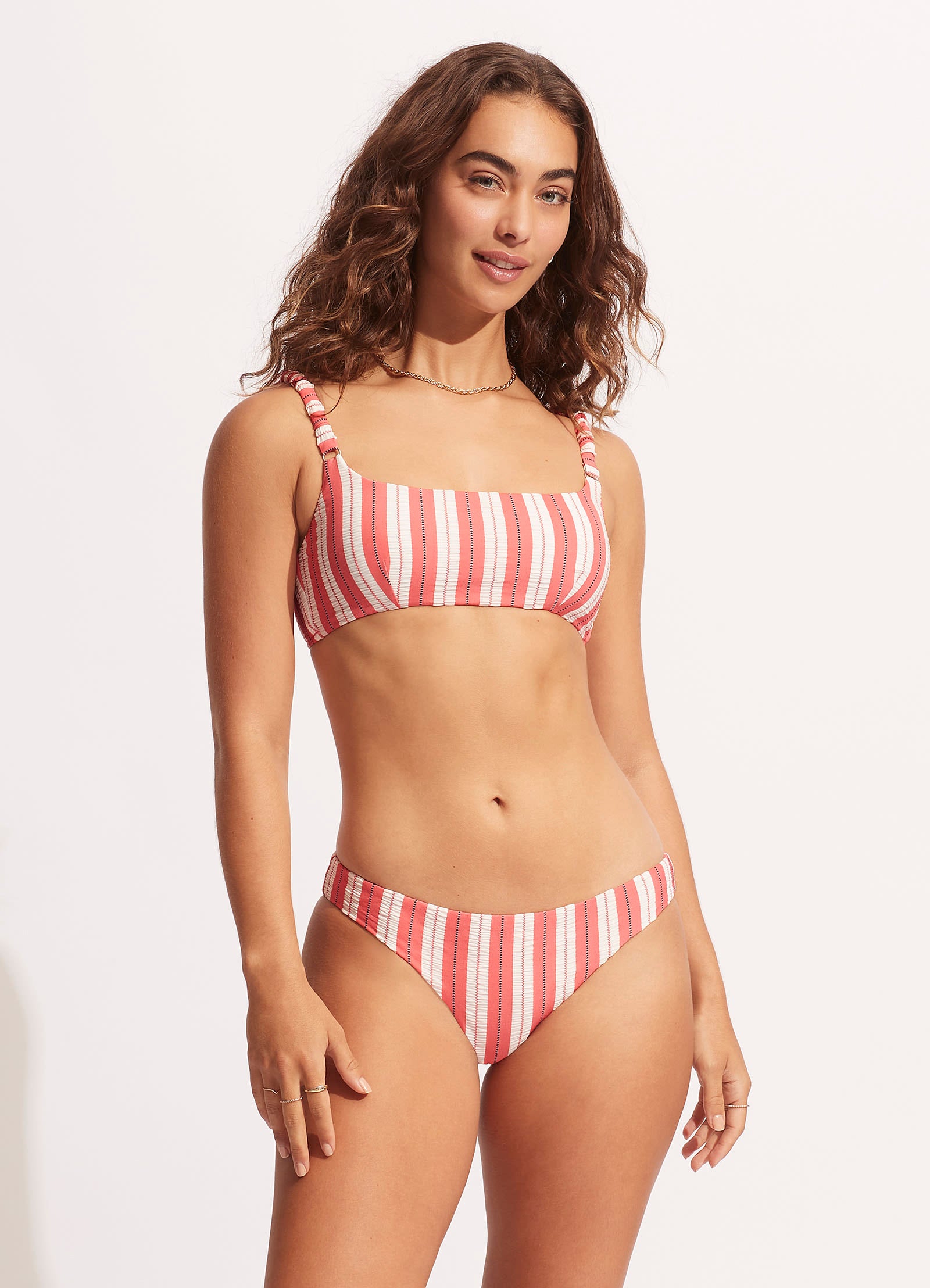 Cabana Gathered Strap Bralette - Sunkissed Coral - Sunkissed Coral