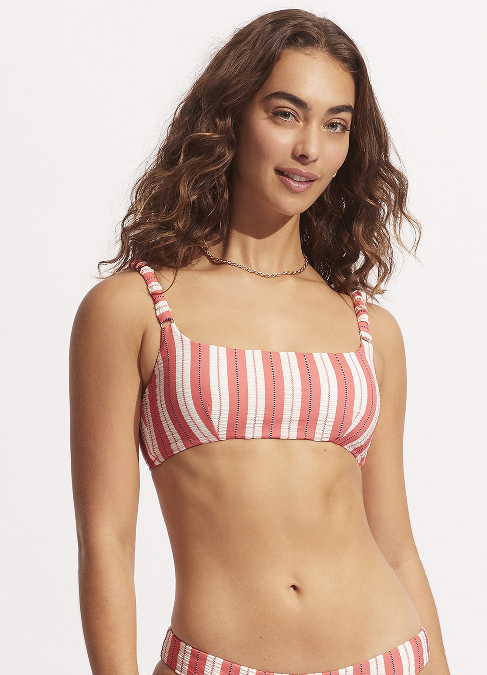 Cabana Gathered Strap Bralette - Sunkissed Coral - Sunkissed Coral view 2