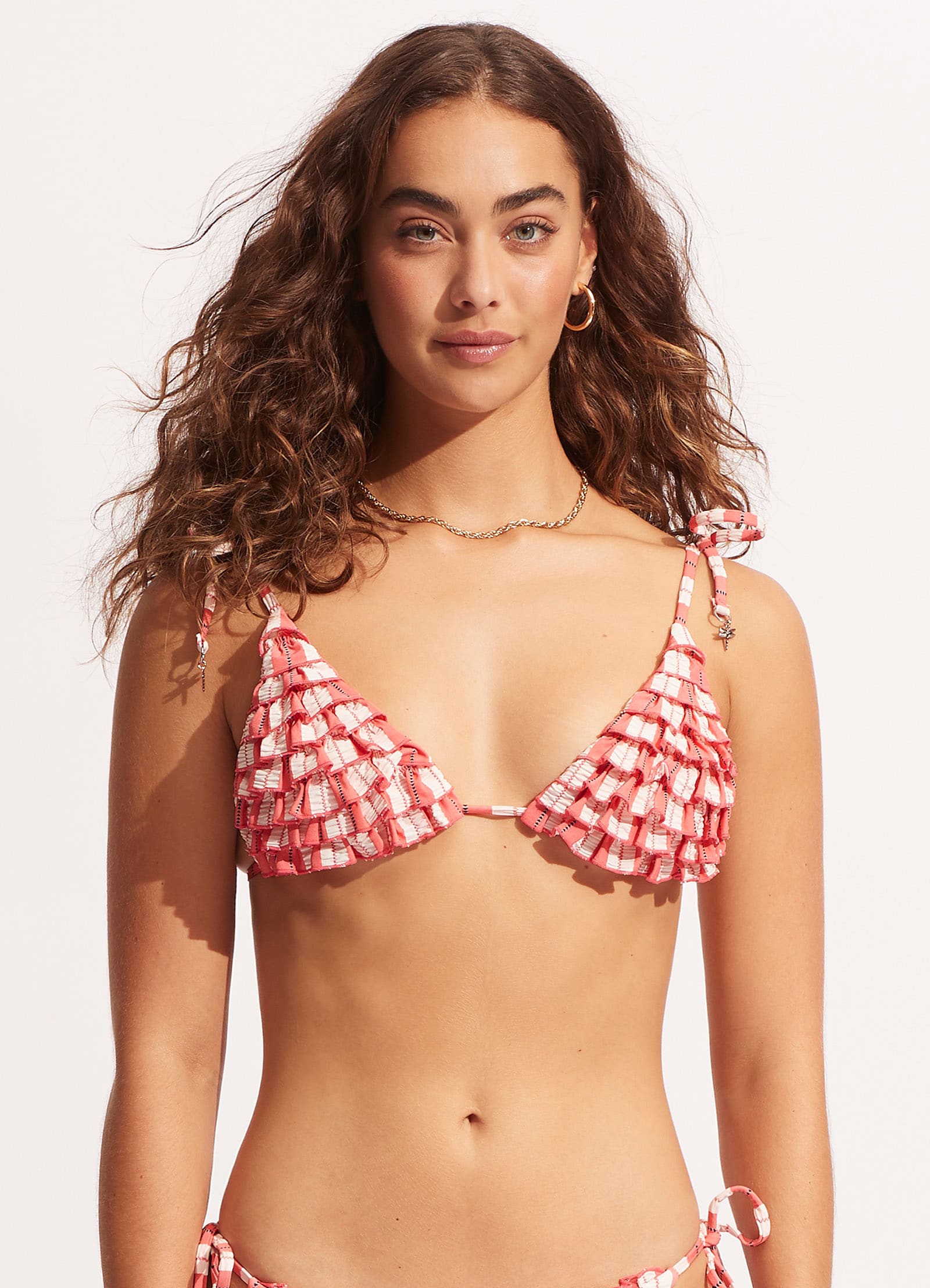 Cabana Ruffle Slide Tri - Sunkissed Coral - Sunkissed Coral view 2