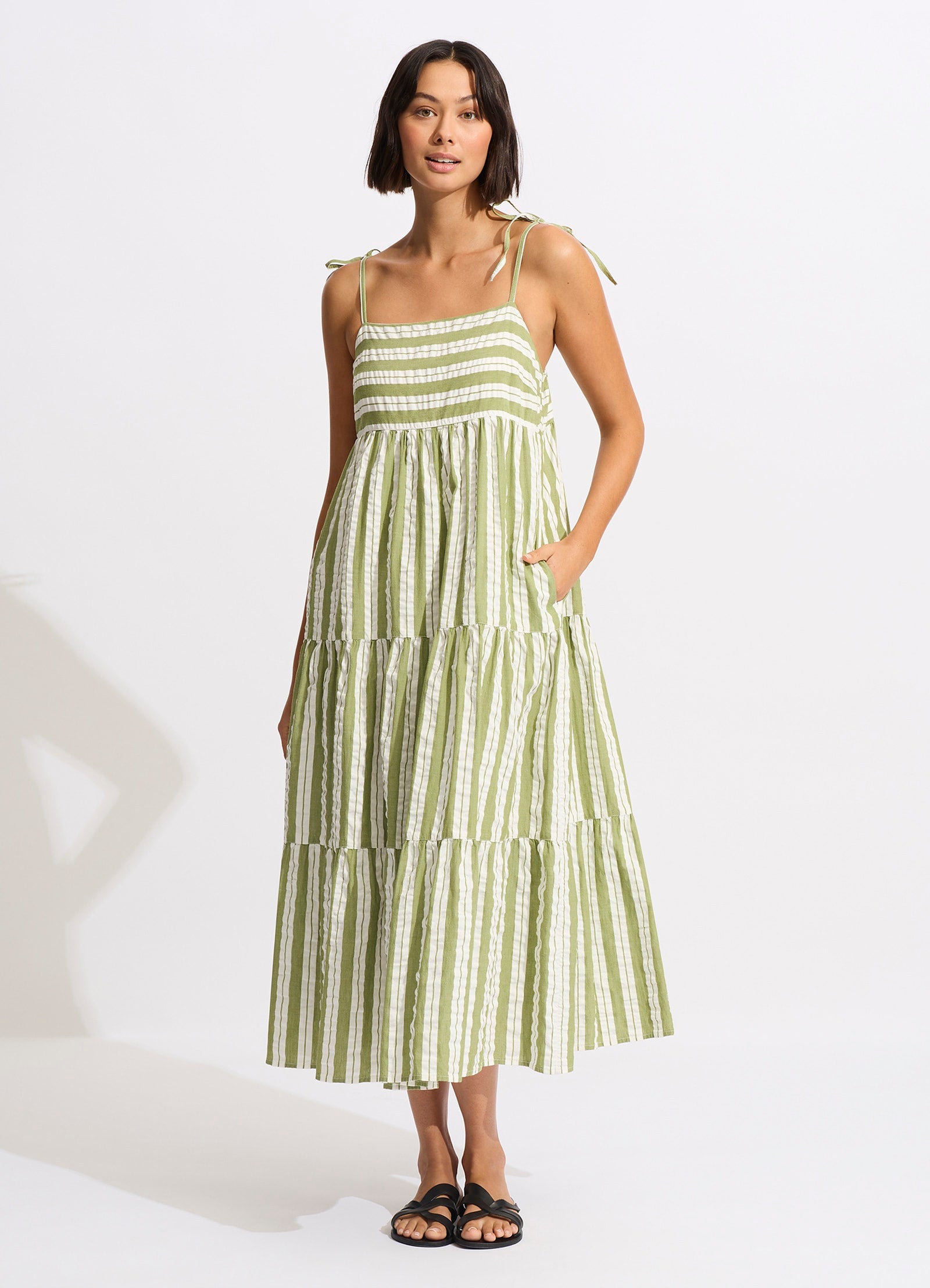 Cabana Tier Maxi - Olive Green - Olive Green