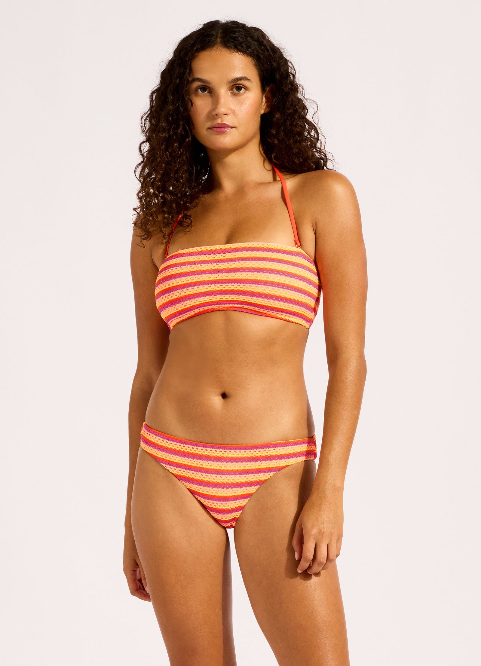 Calypso Bandeau Bikini Top - Peach Pink