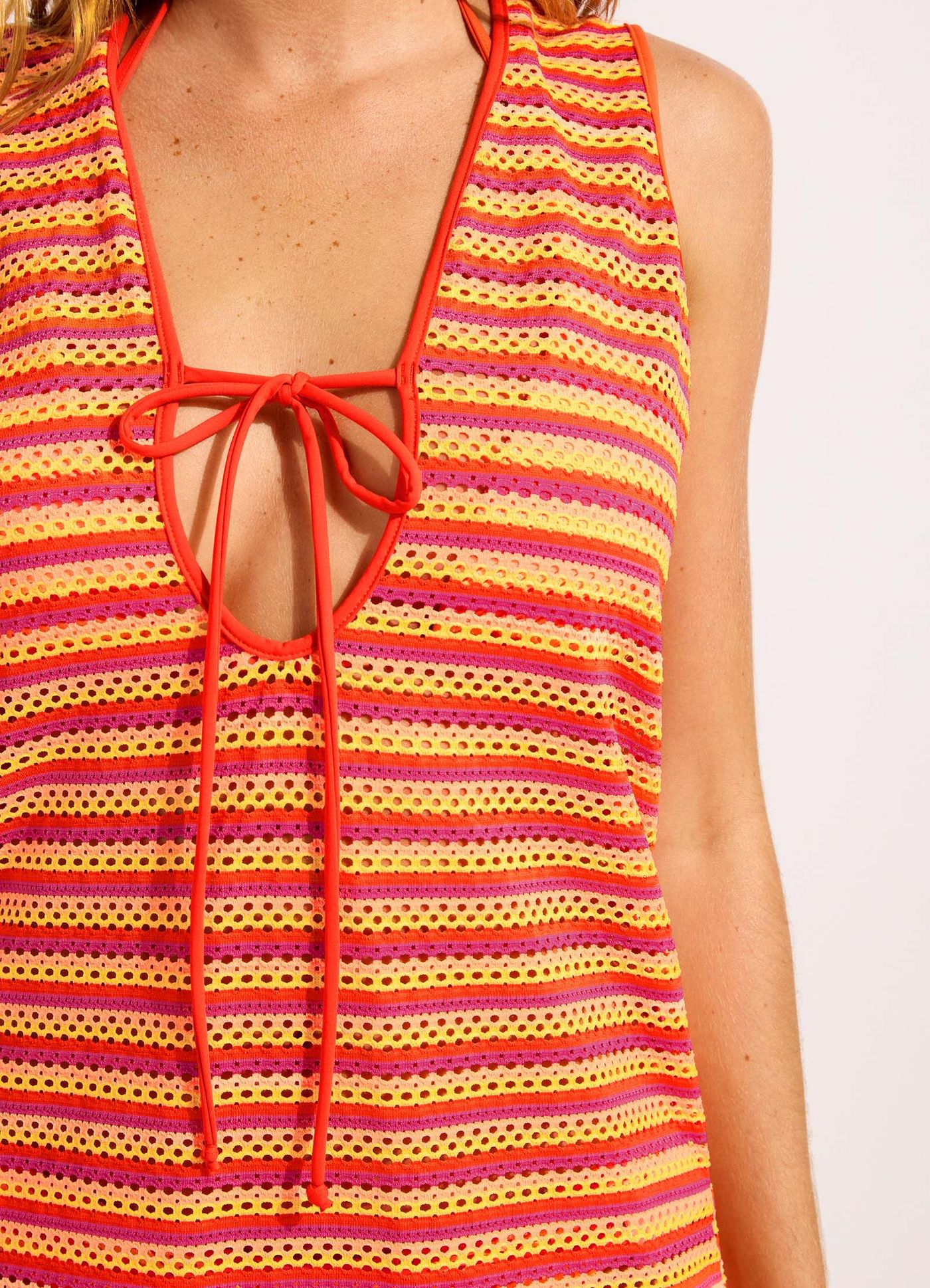 Calypso Mini Kaftan - Peach Pink view 4