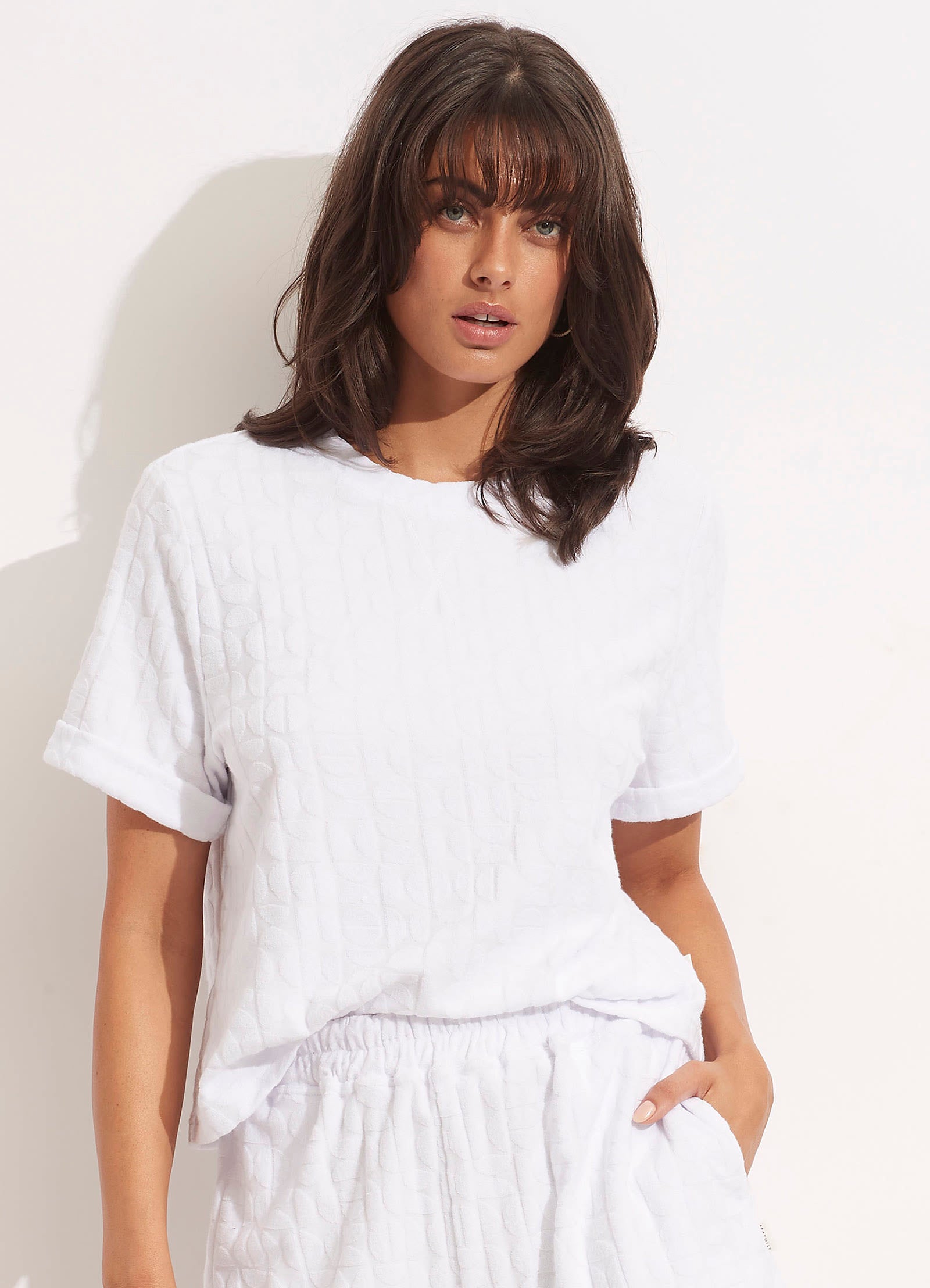 Capri Terry Tee - White - White