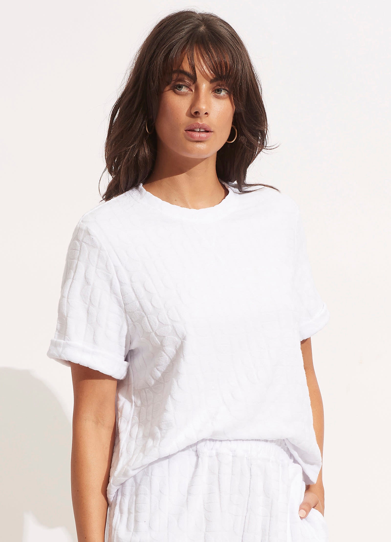 Capri Terry Tee - White - White view 3