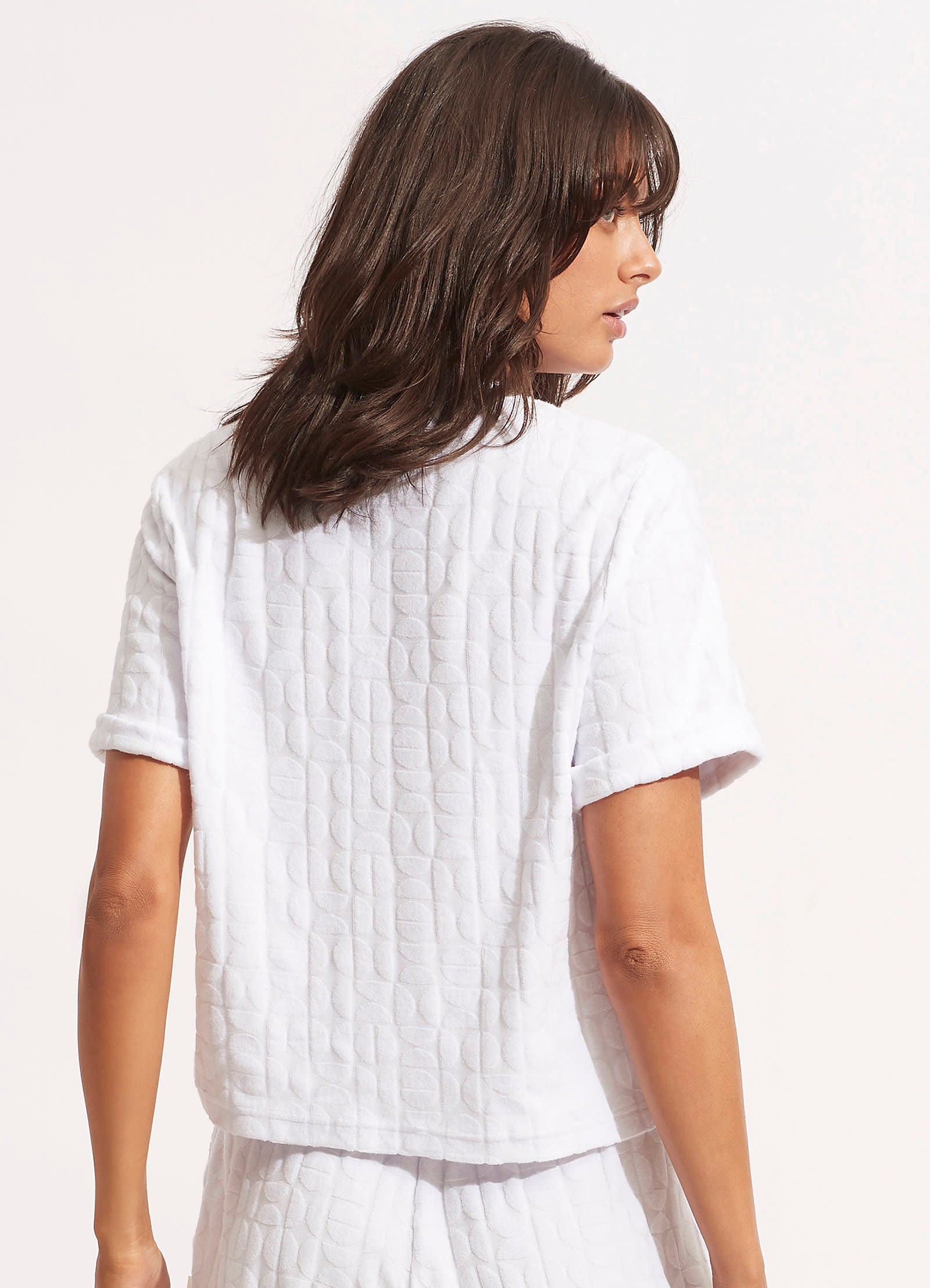 Capri Terry Tee - White - White view 4
