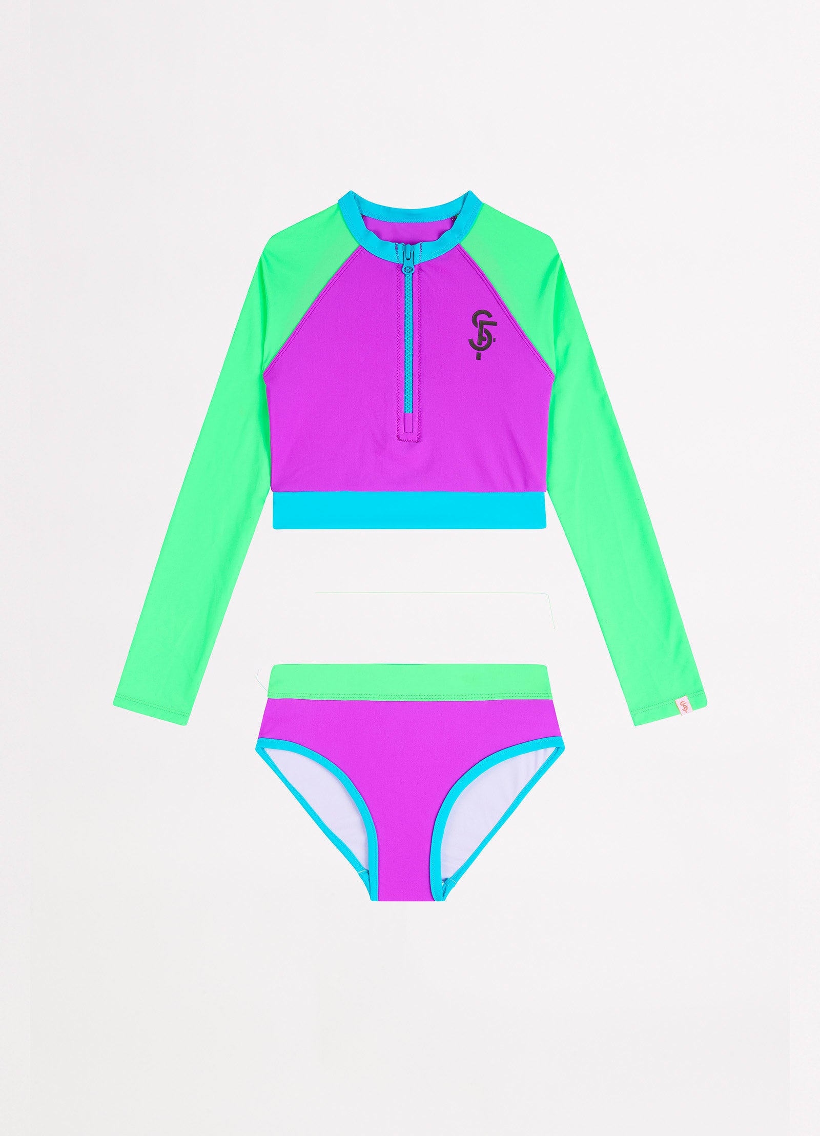 Carnivale Girls Colour Blocked Surfsuit - Col Block - Col Block view 2