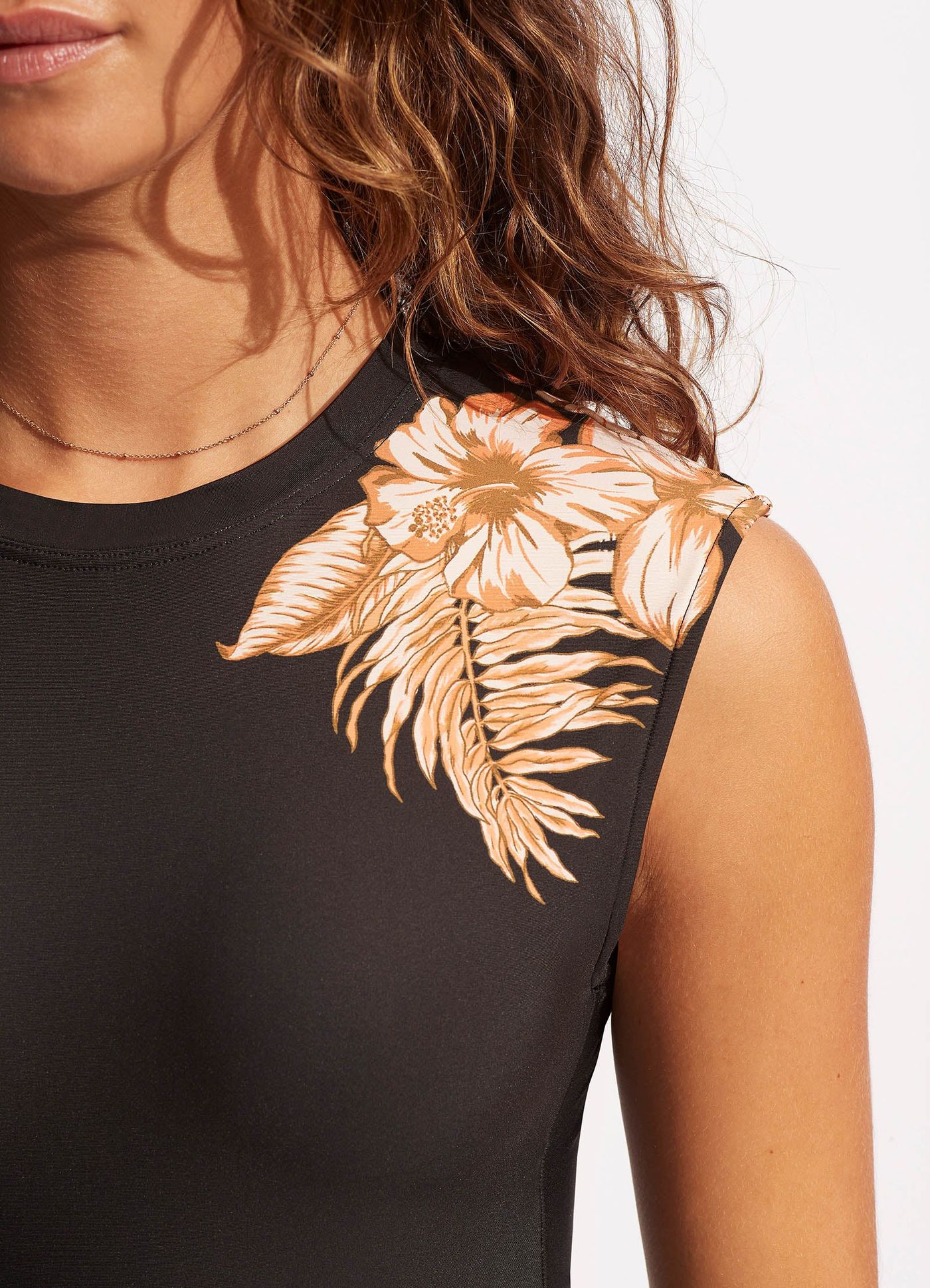 Castaway Cap Sleeve One Piece - Black - Black view 5
