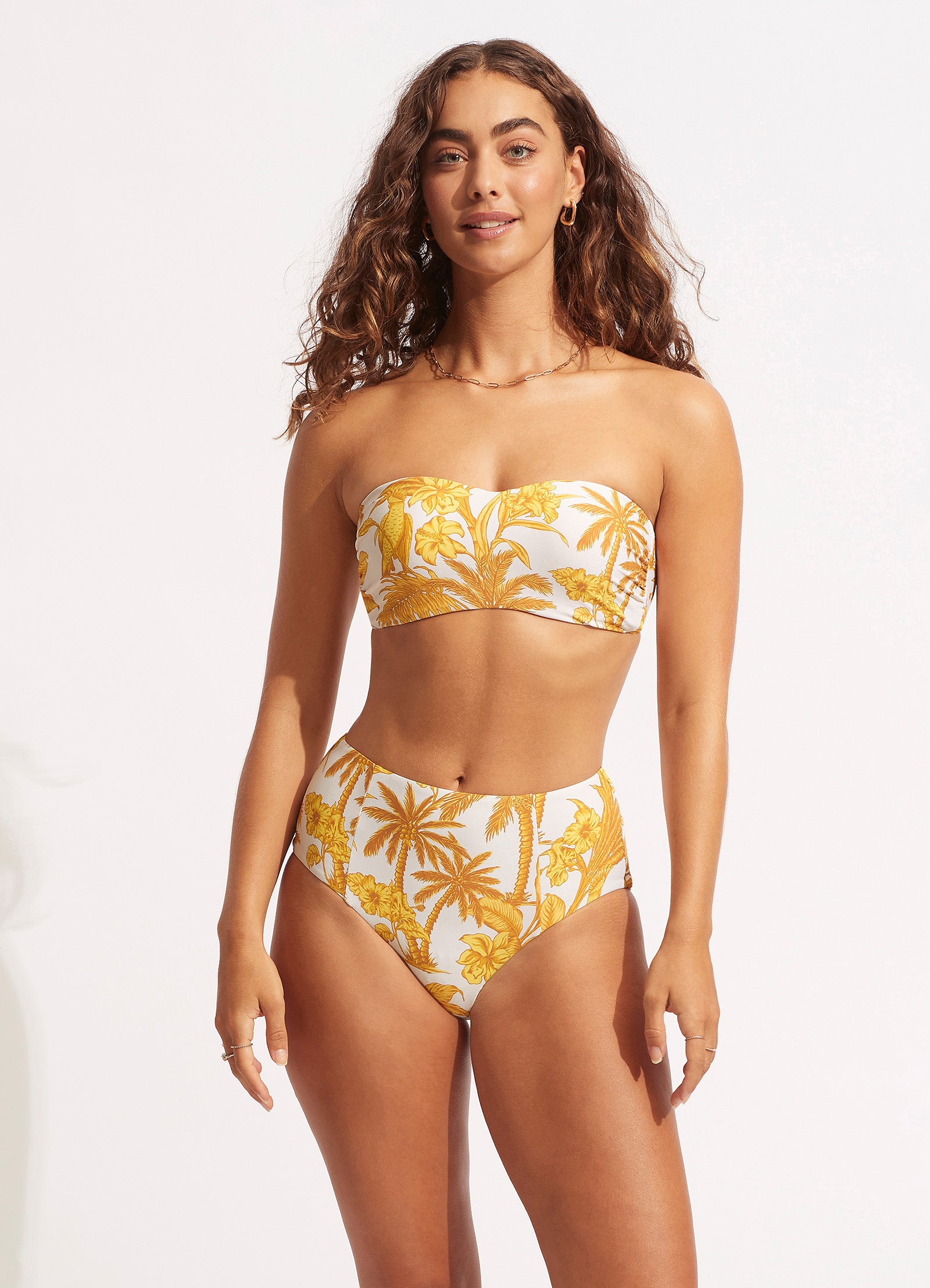 Castaway High Waisted Bikini Bottom - Tuscan Sunset - Tuscan Sunset
