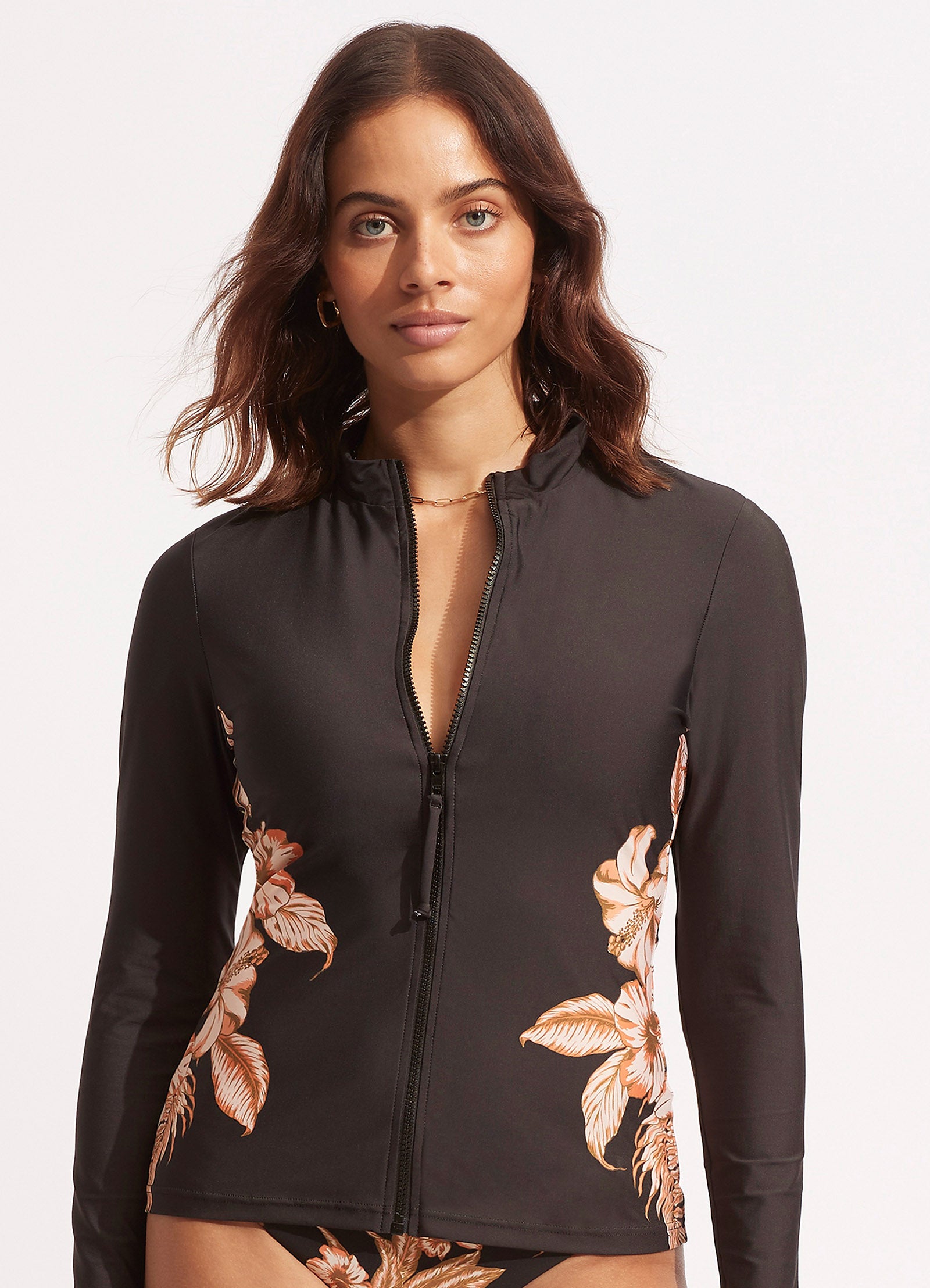 Castaway Long Sleeve Sunvest - Black - Black view 2