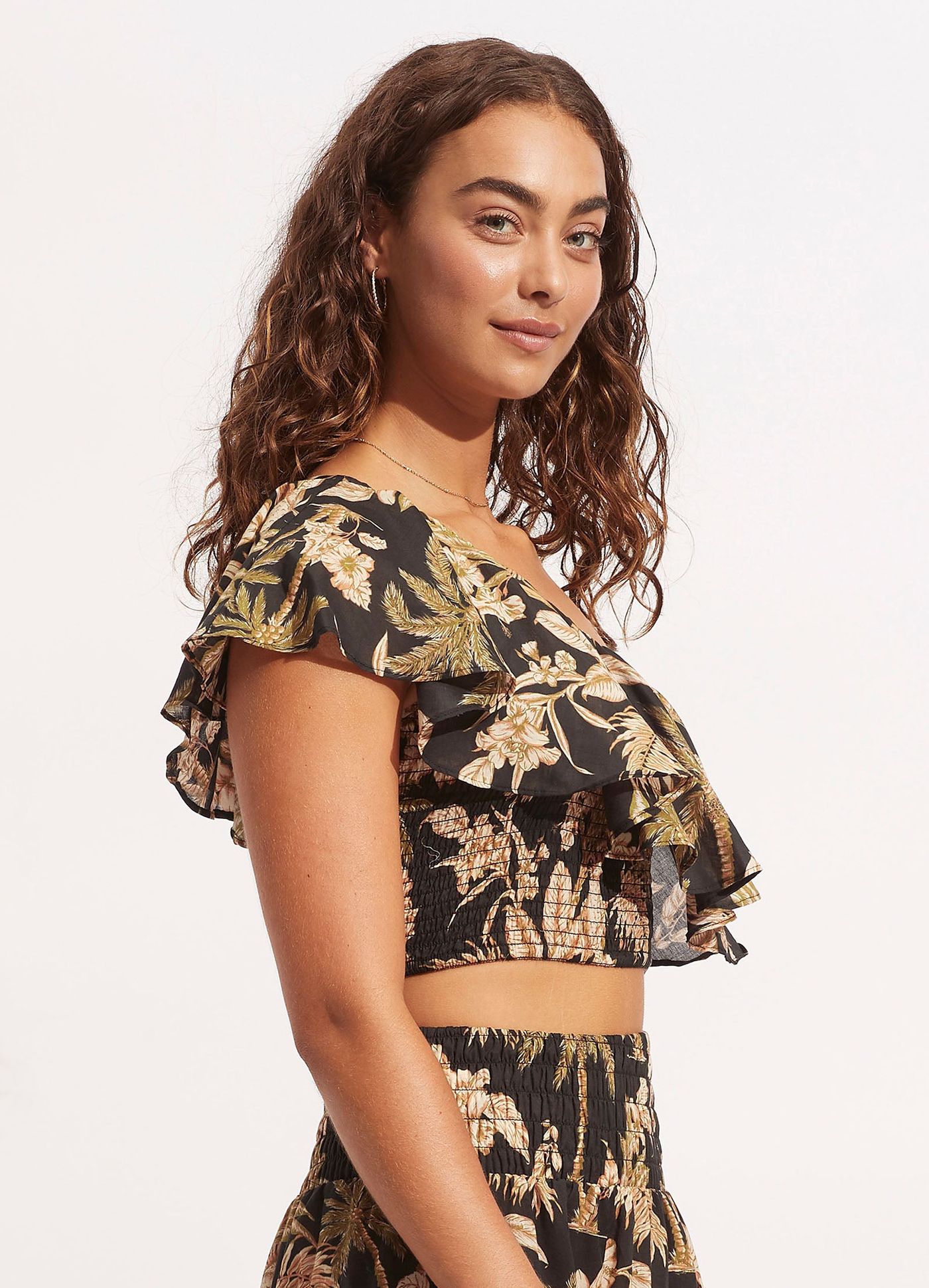 Castaway One Shoulder Top - Black - Black view 3