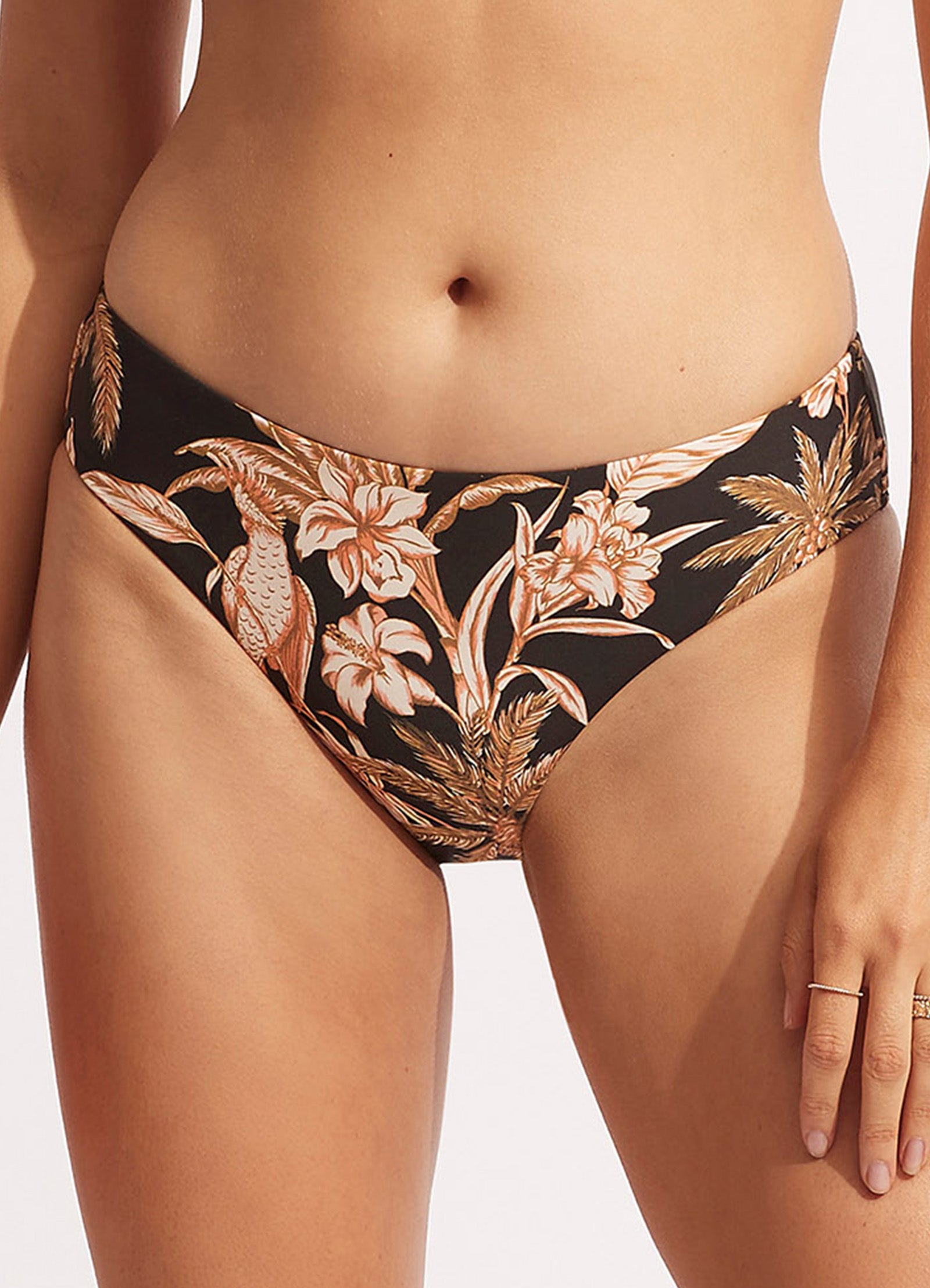Castaway Retro Bikini Bottom - Black - Black view 2