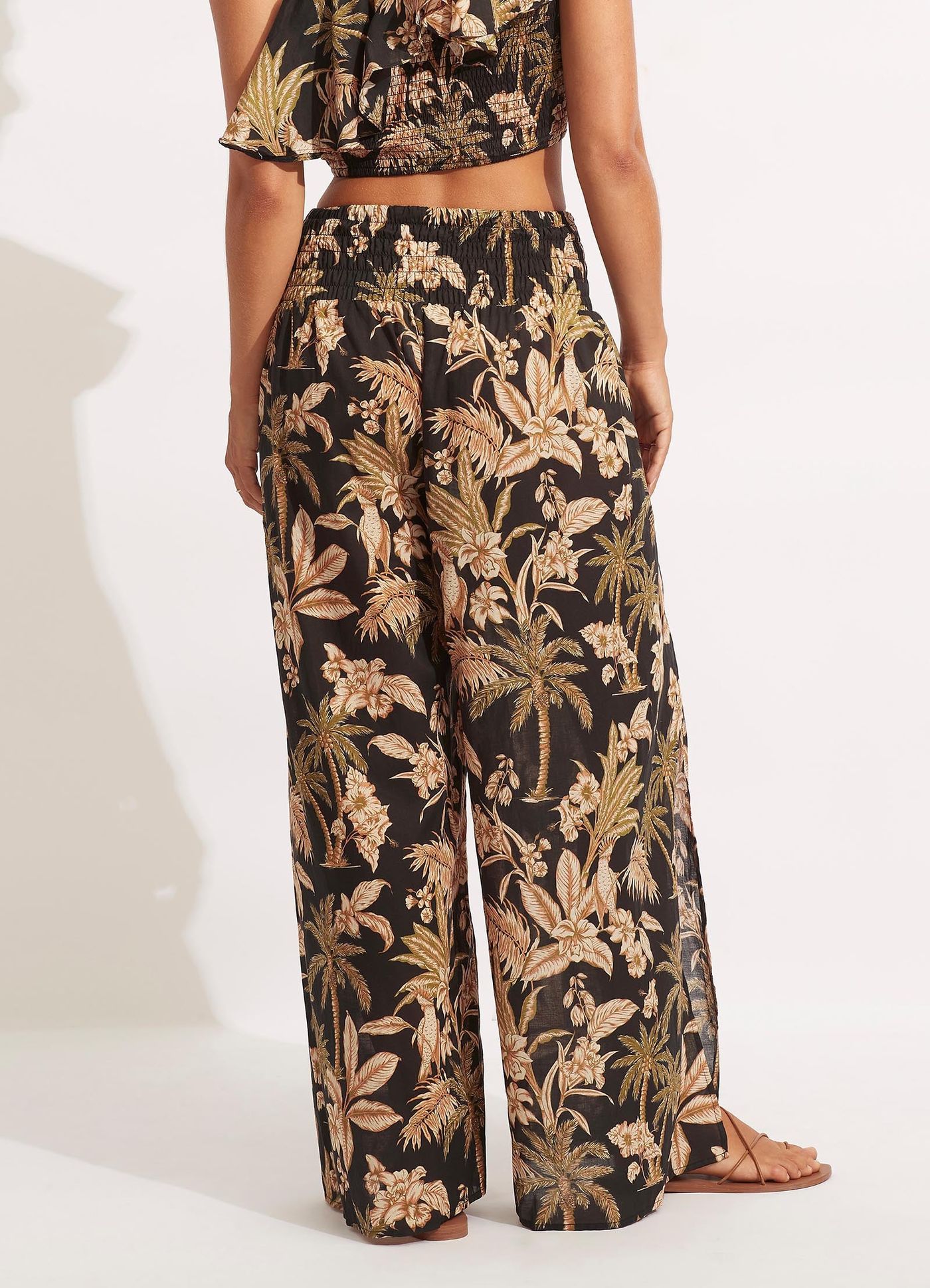 Castaway Shirring Pant - Black - Black view 4
