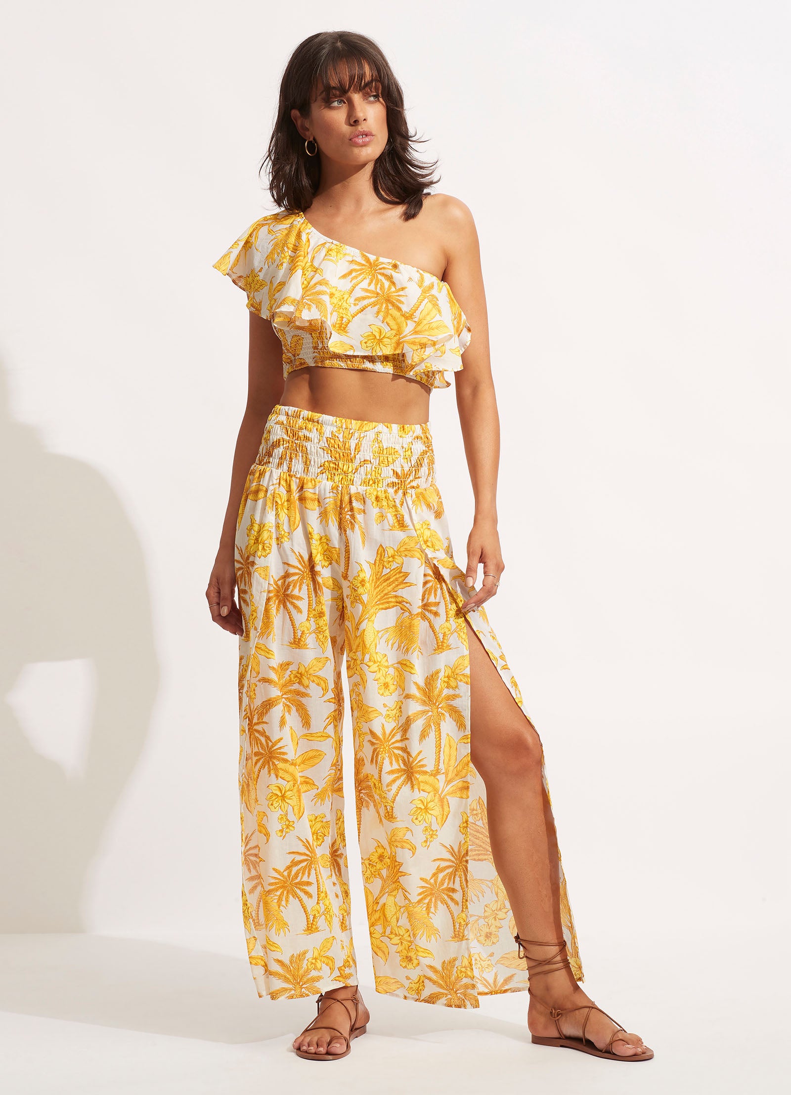 Castaway Shirring Pant - Tuscan Sun - TuscanSun view 2