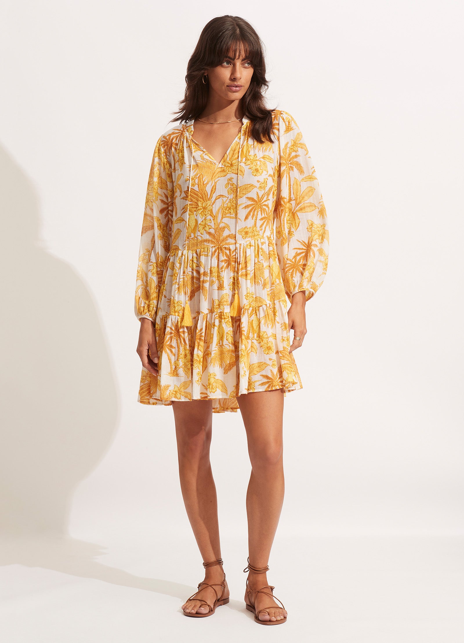 Castaway Tier Dress - Tuscan Sun - TuscanSun view 2