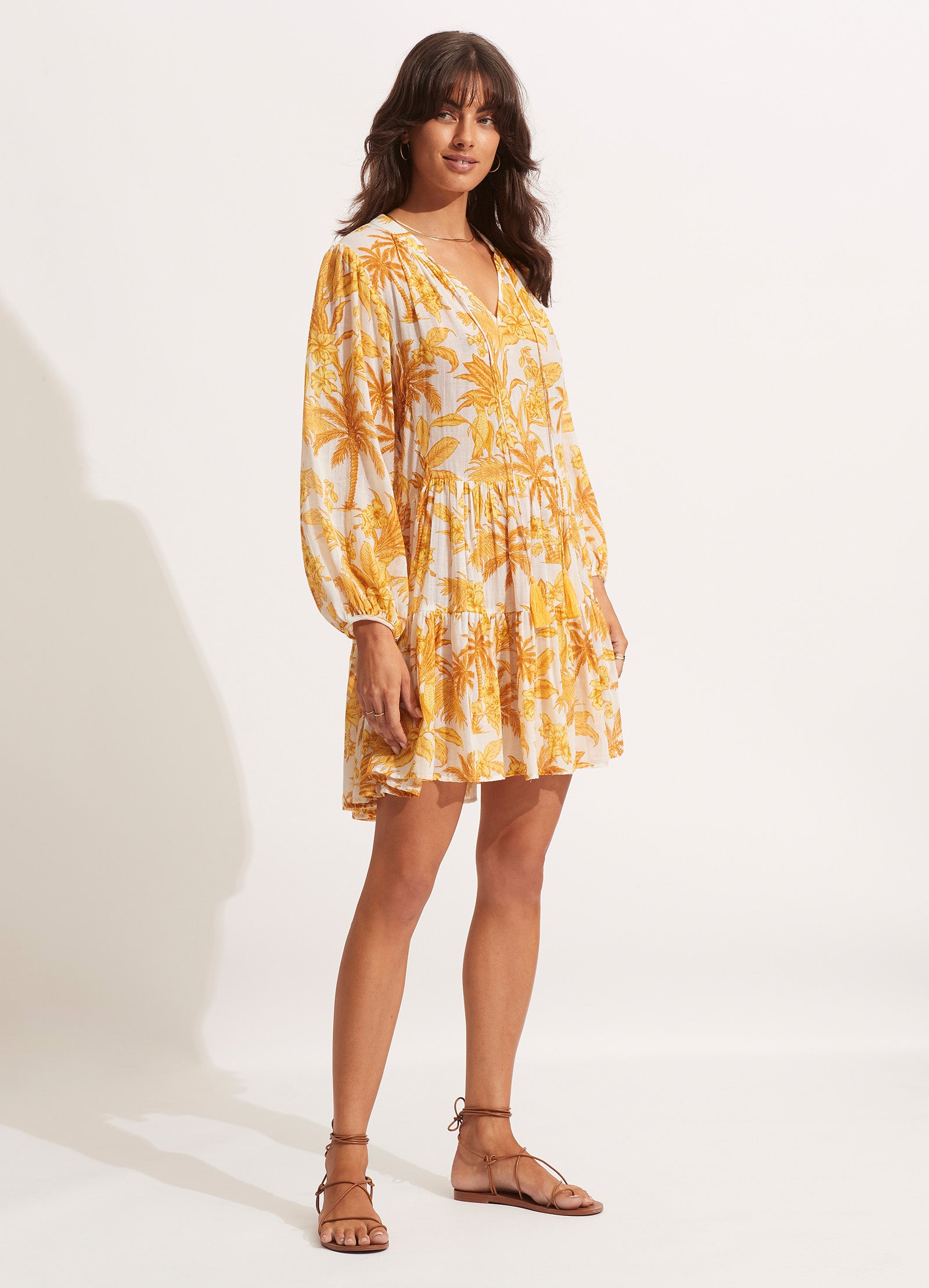 Castaway Tier Dress - Tuscan Sun - TuscanSun view 3