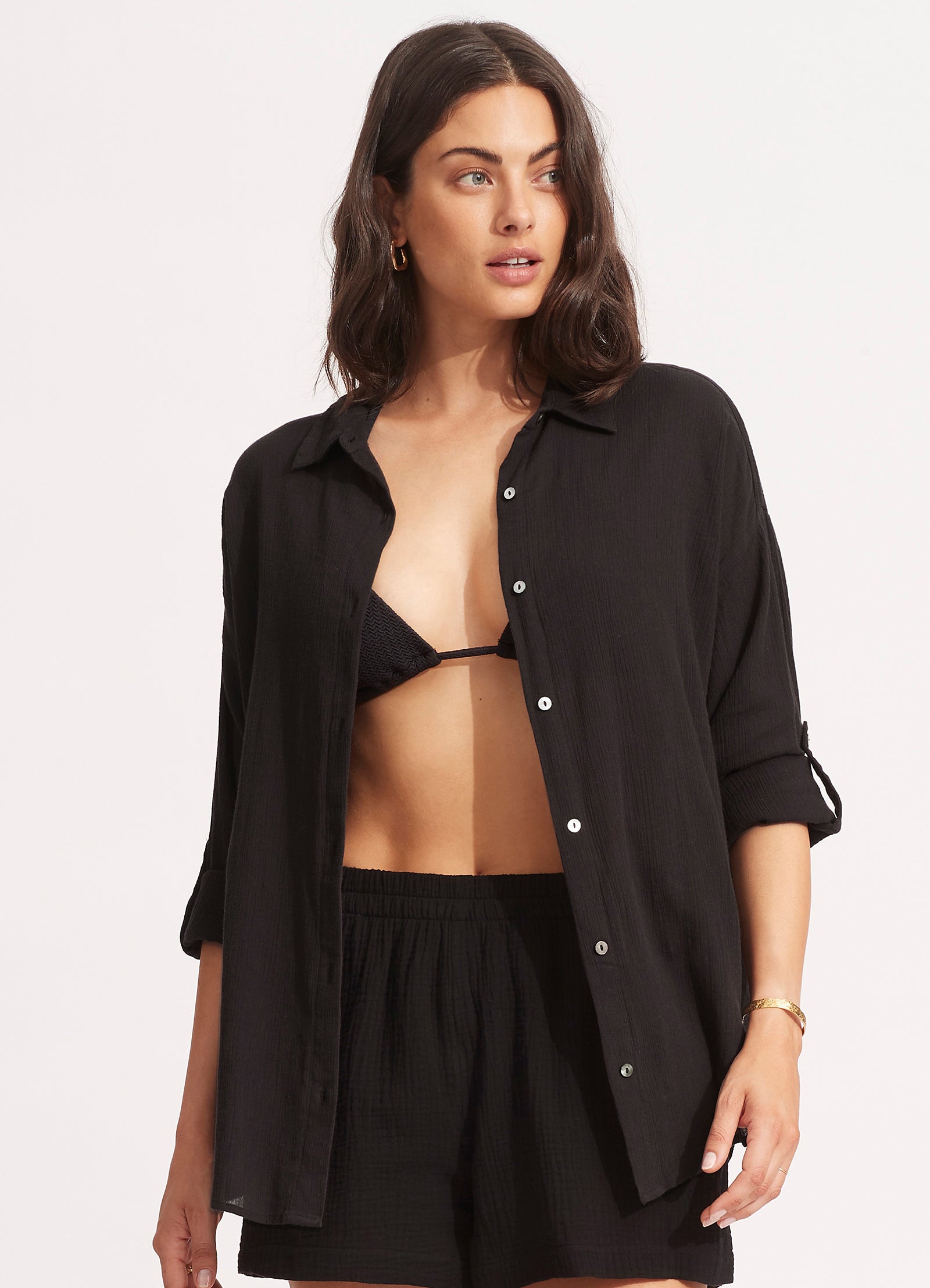 Classic Beach Shirt - Black - Black view 2