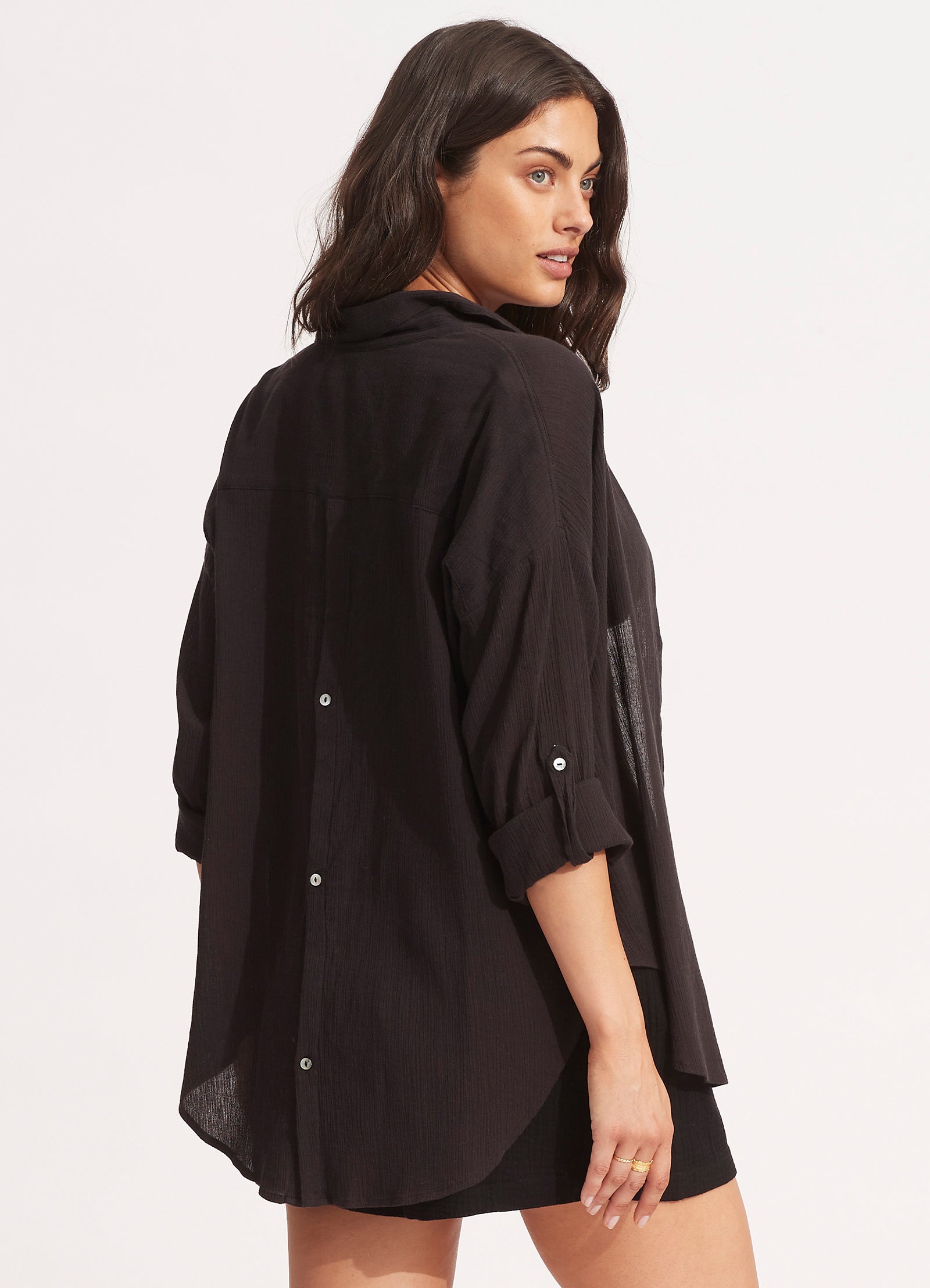 Classic Beach Shirt - Black - Black view 4