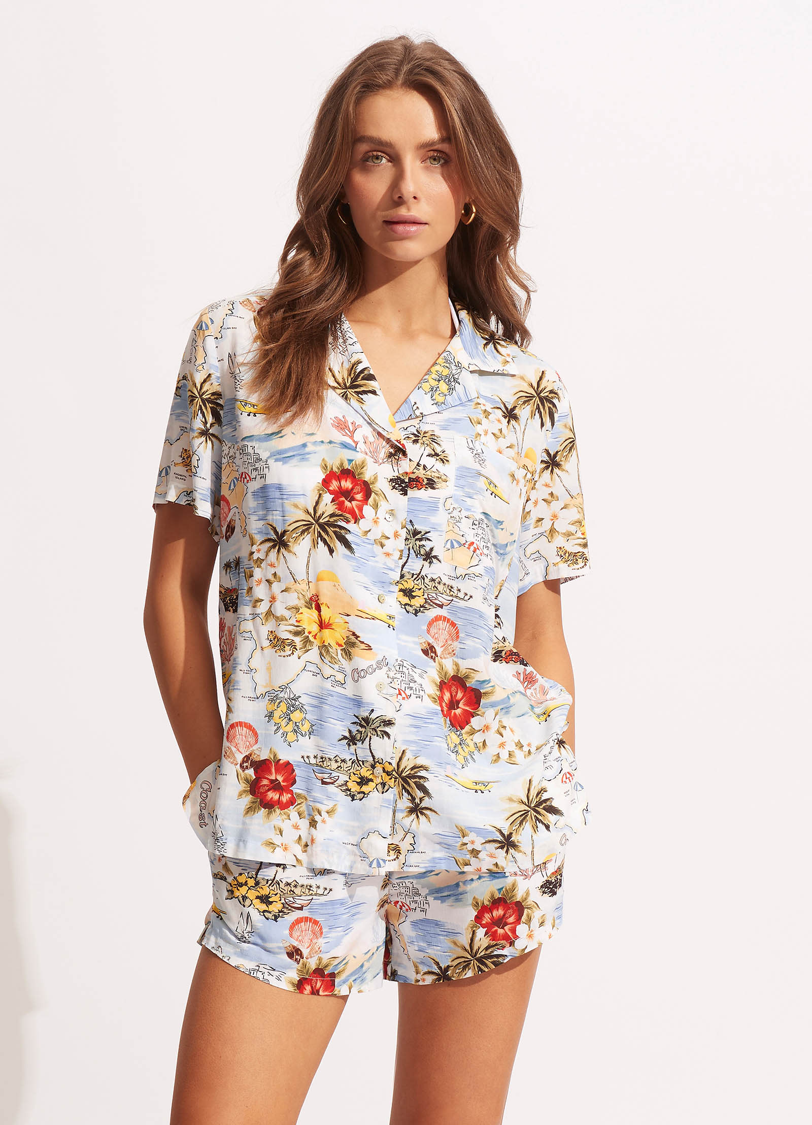 Coast To Coast Resort Shirt - Powder Blue - Powder Blue