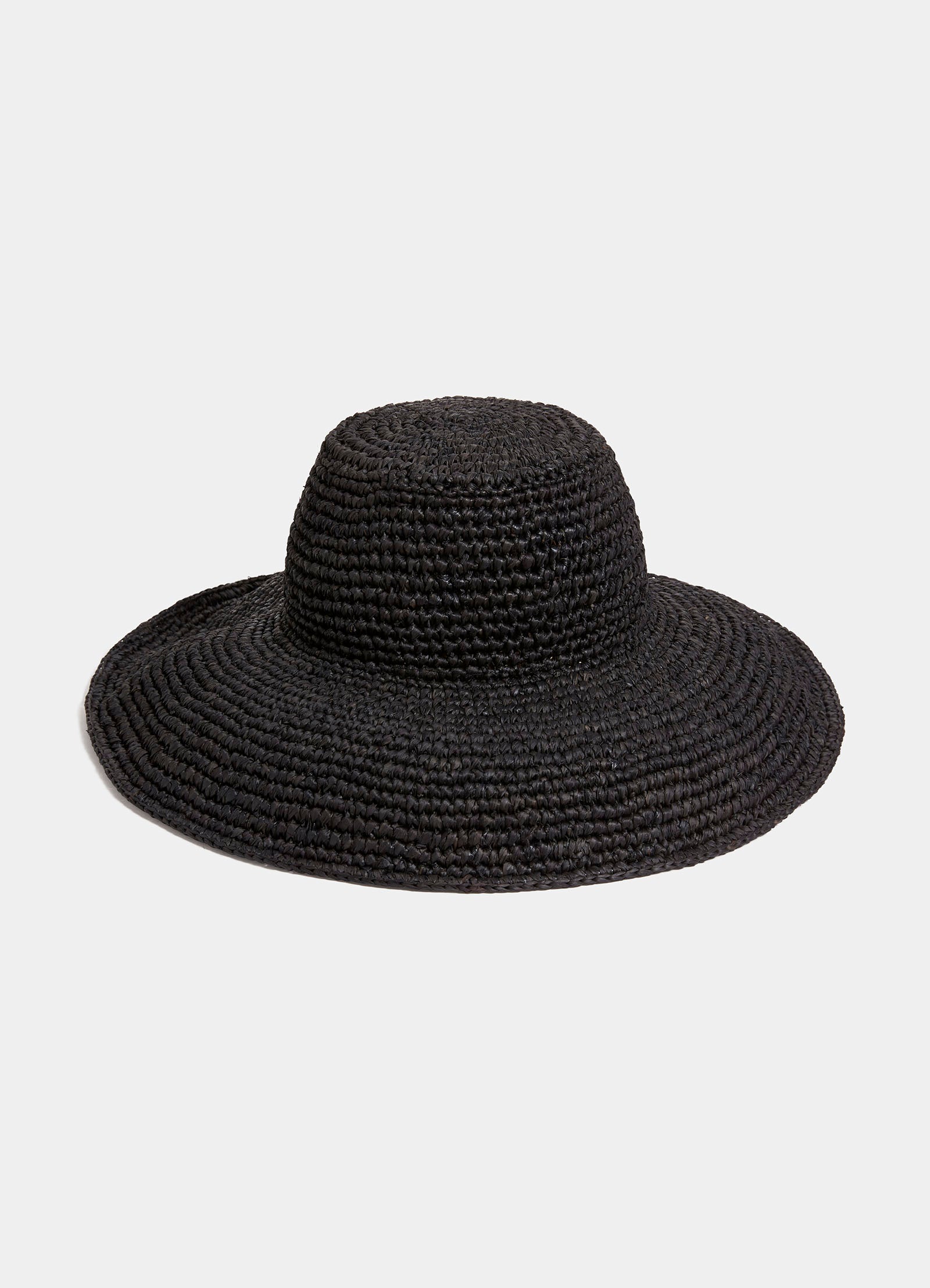 Coastal Raffia Hat - Black - Black view 2