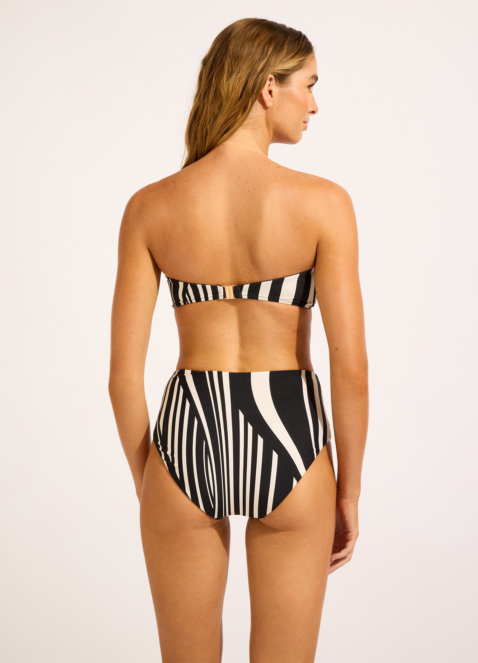 Coastline High Waisted Bikini Bottom - Black view 4