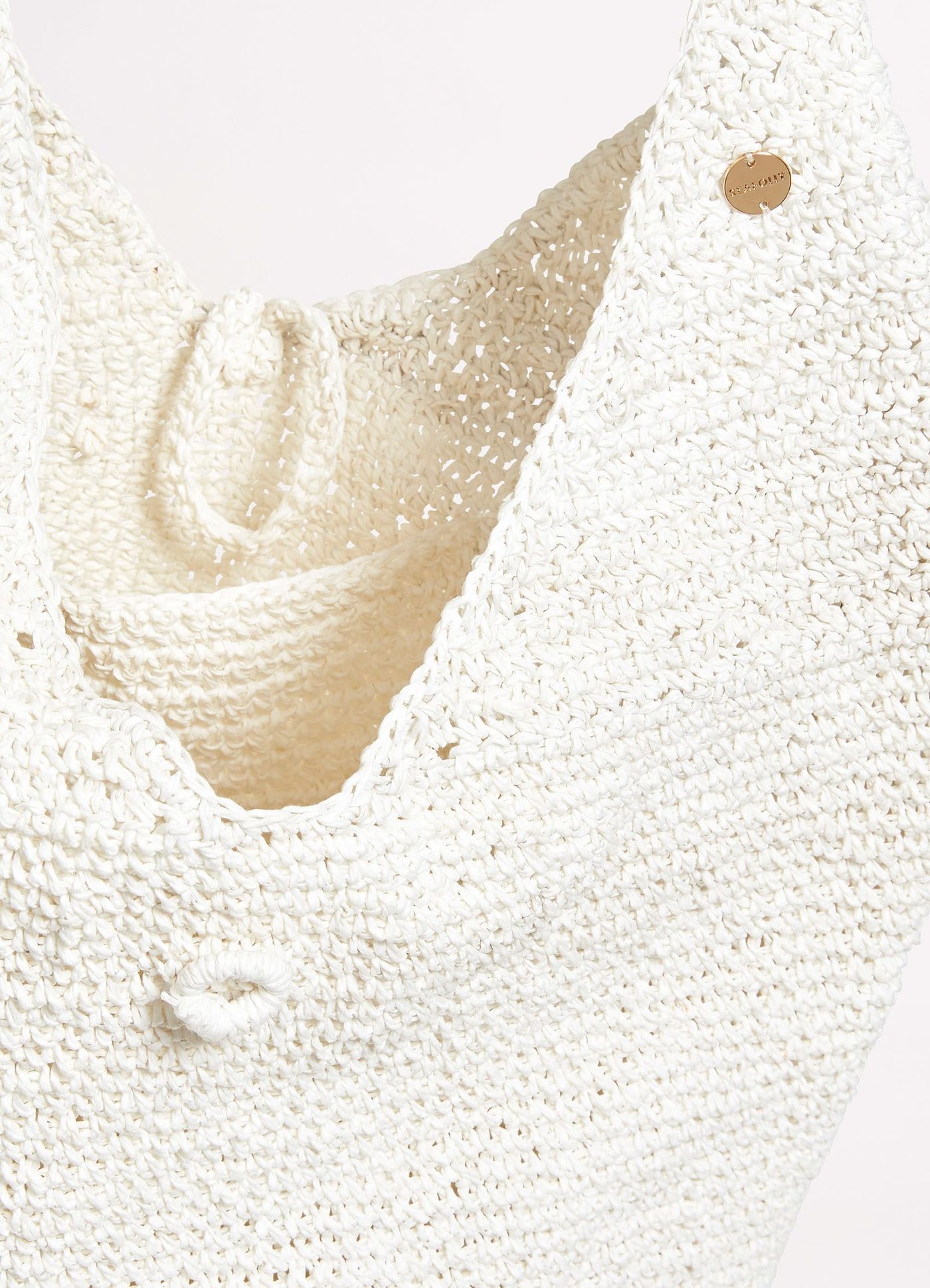 Cocoon Woven Tote - White - White view 4