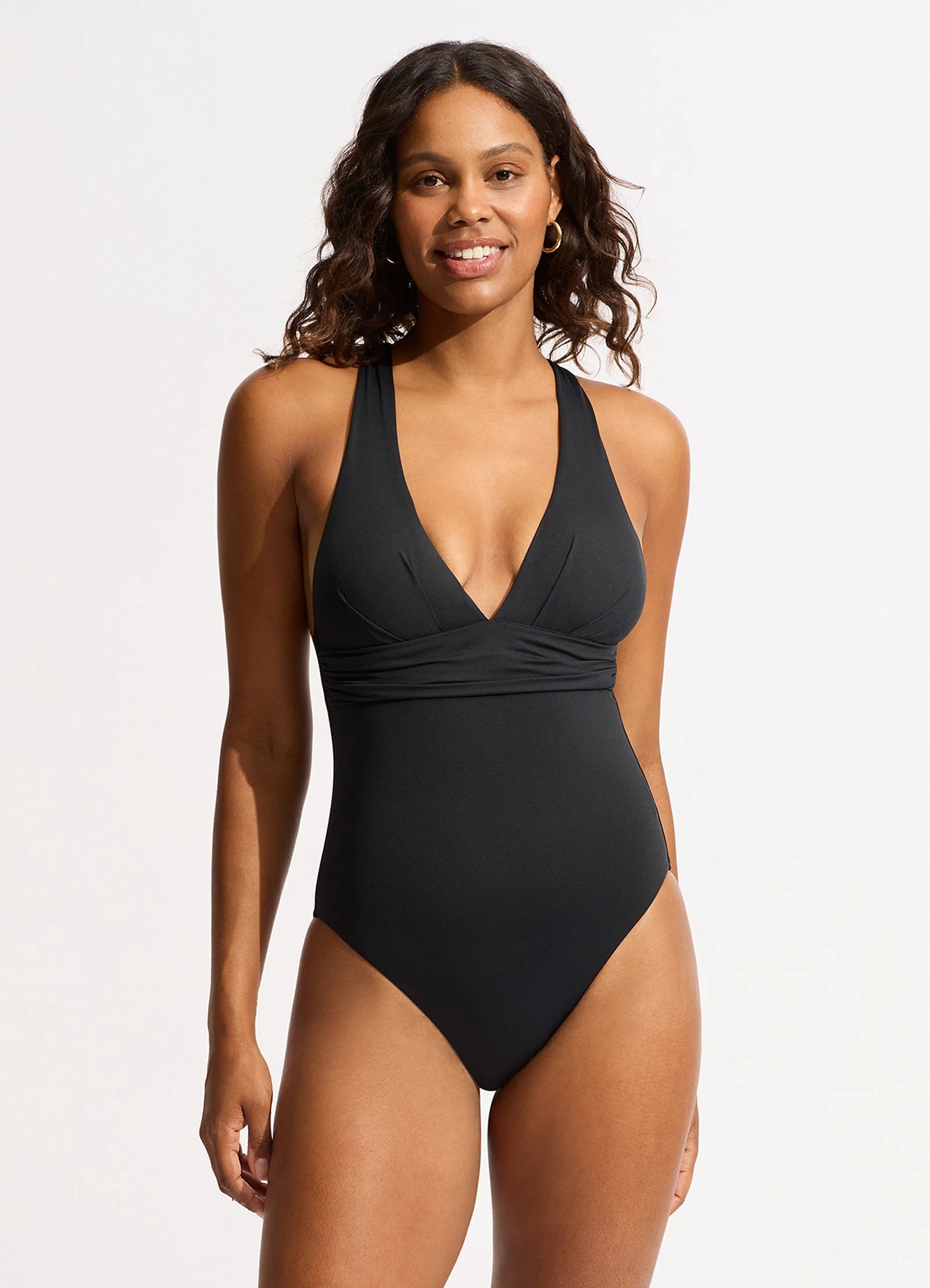 Collective Cross Back One Piece - Black - Black