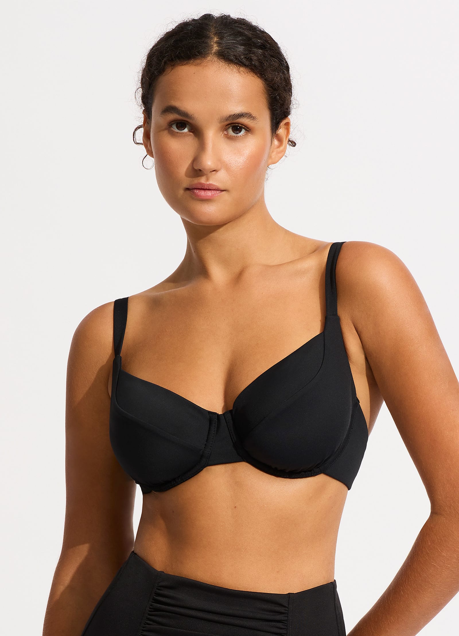 Collective DD Cup Underwire Bikini Top - Black - Black view 2