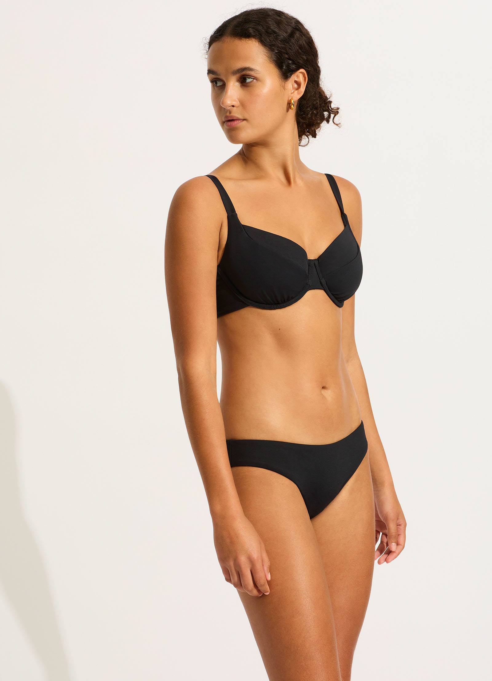 Collective DD Cup Underwire Bikini Top - Black - Black view 3