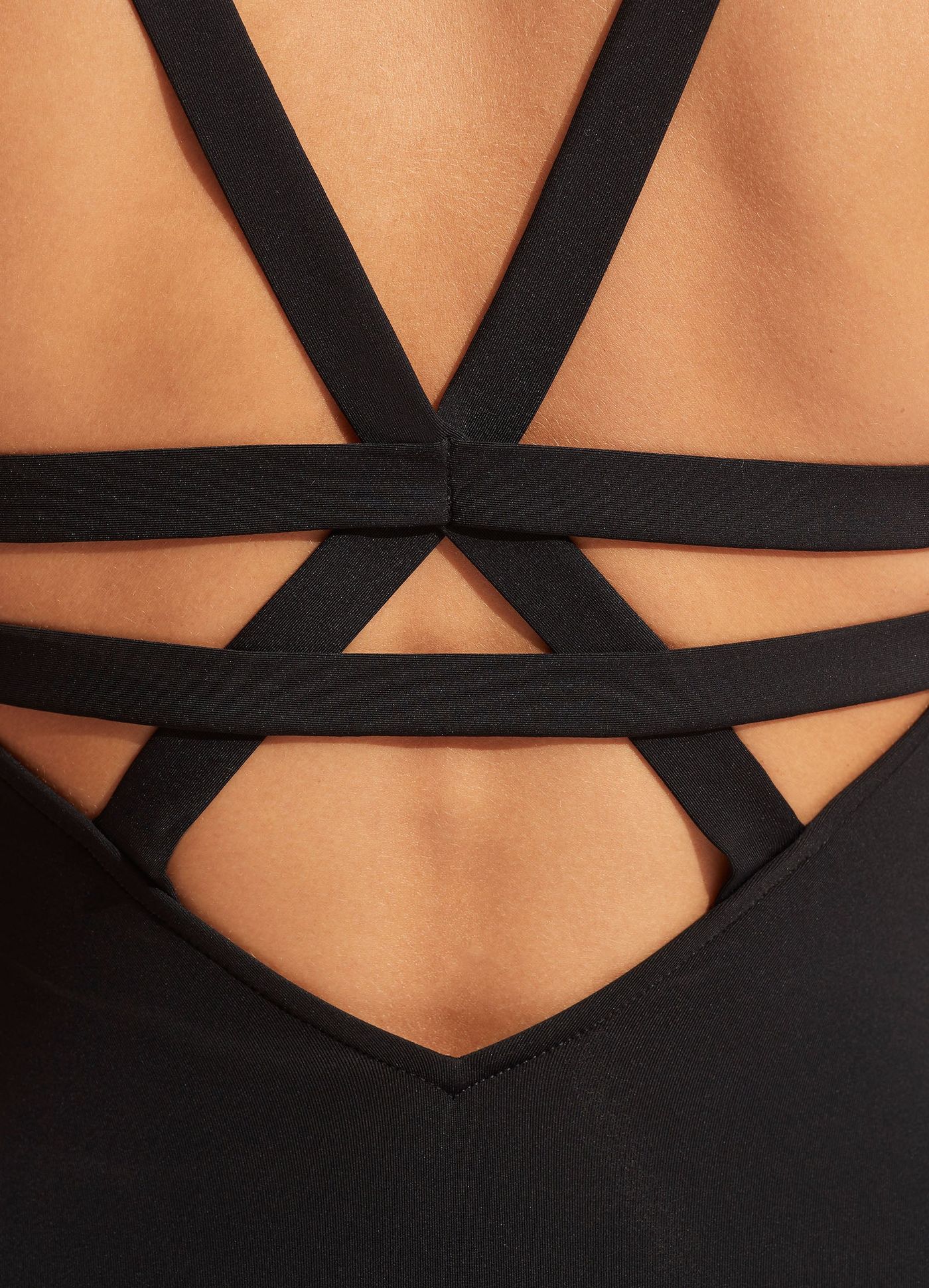 Collective Deep V One Piece - Black - Black view 5