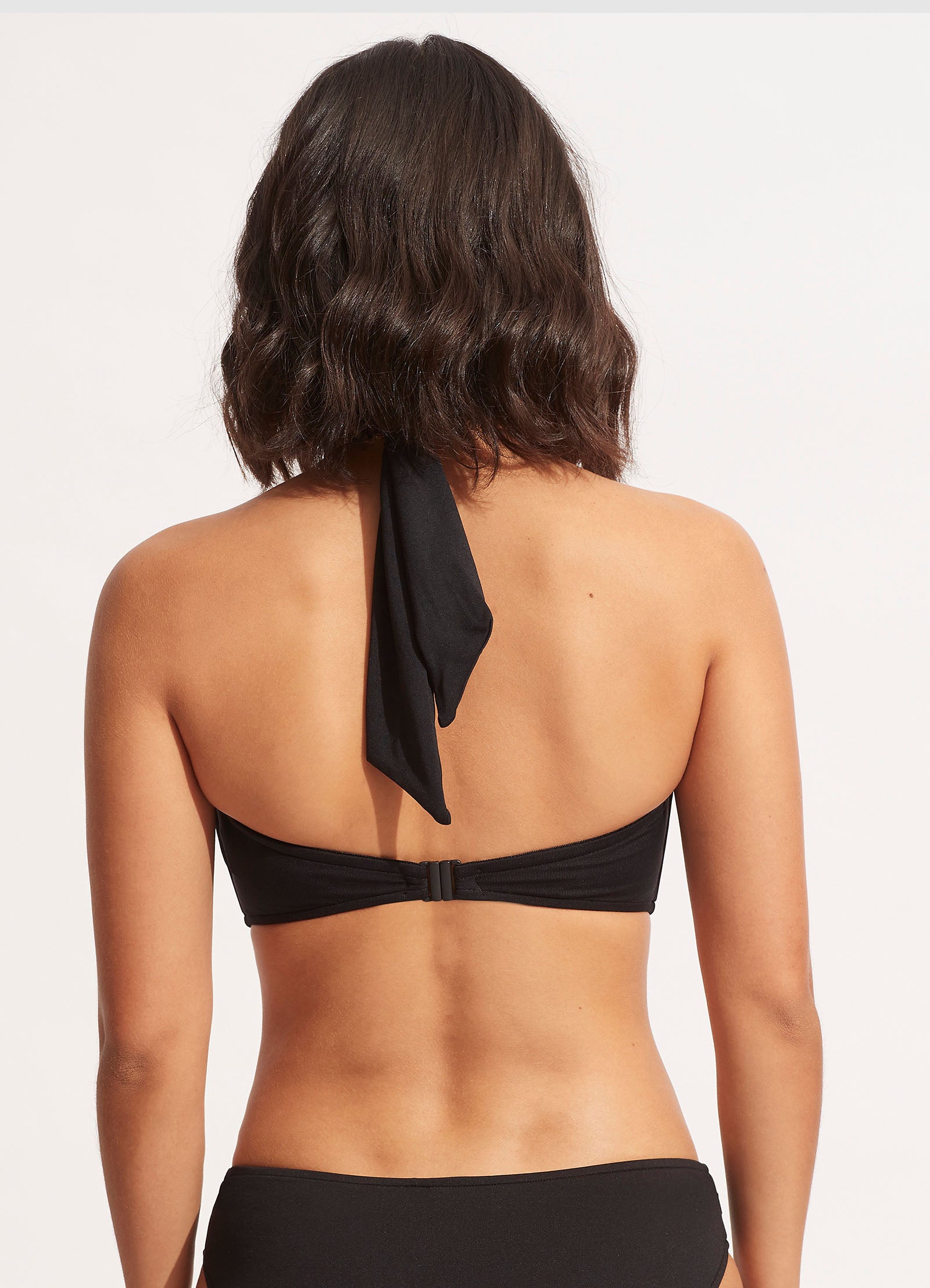 Collective Halter Bandeau Bikini Top - Black - Black view 5