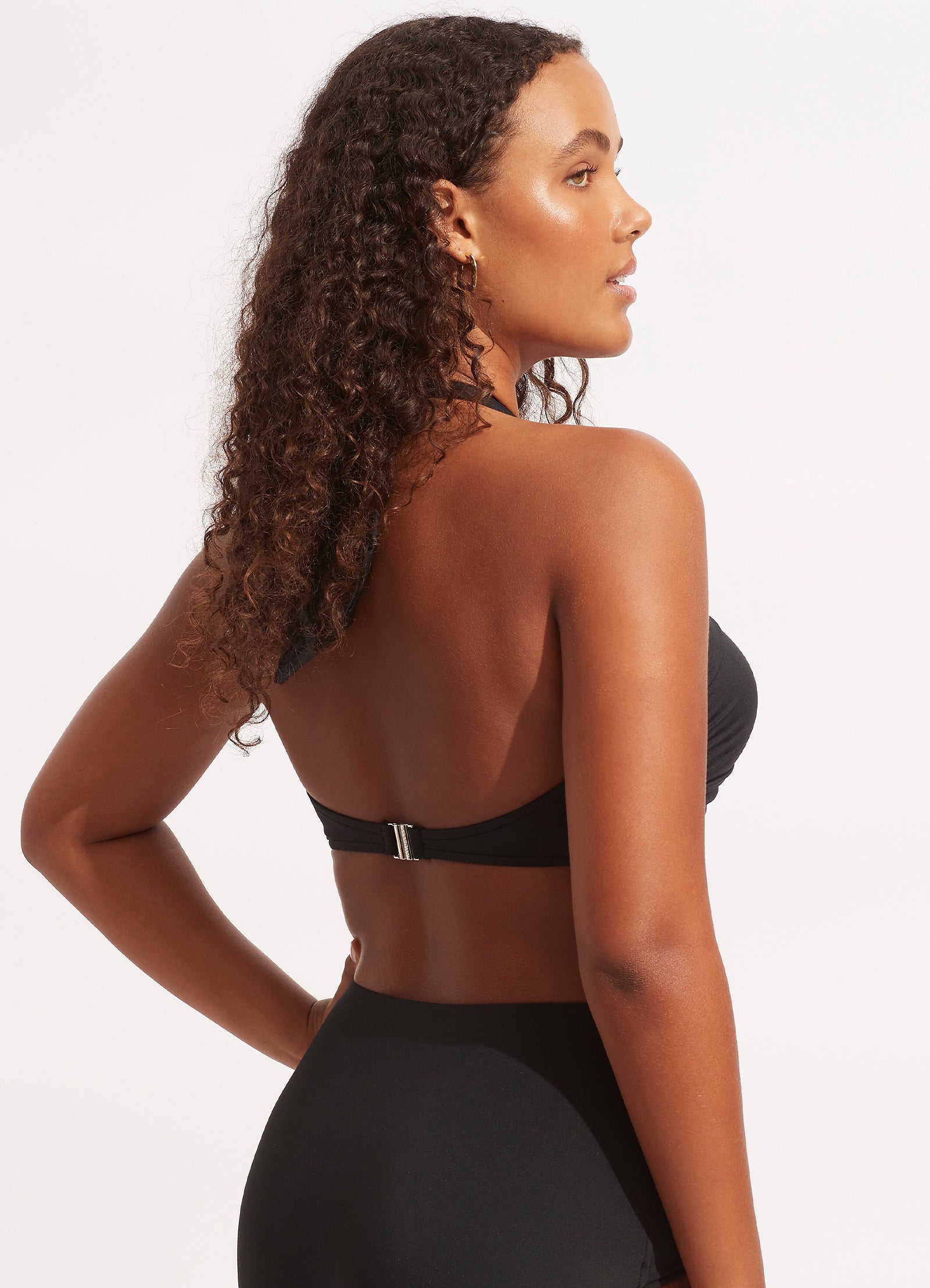 Collective Halter Bandeau Bikini Top - Black - Black view 8