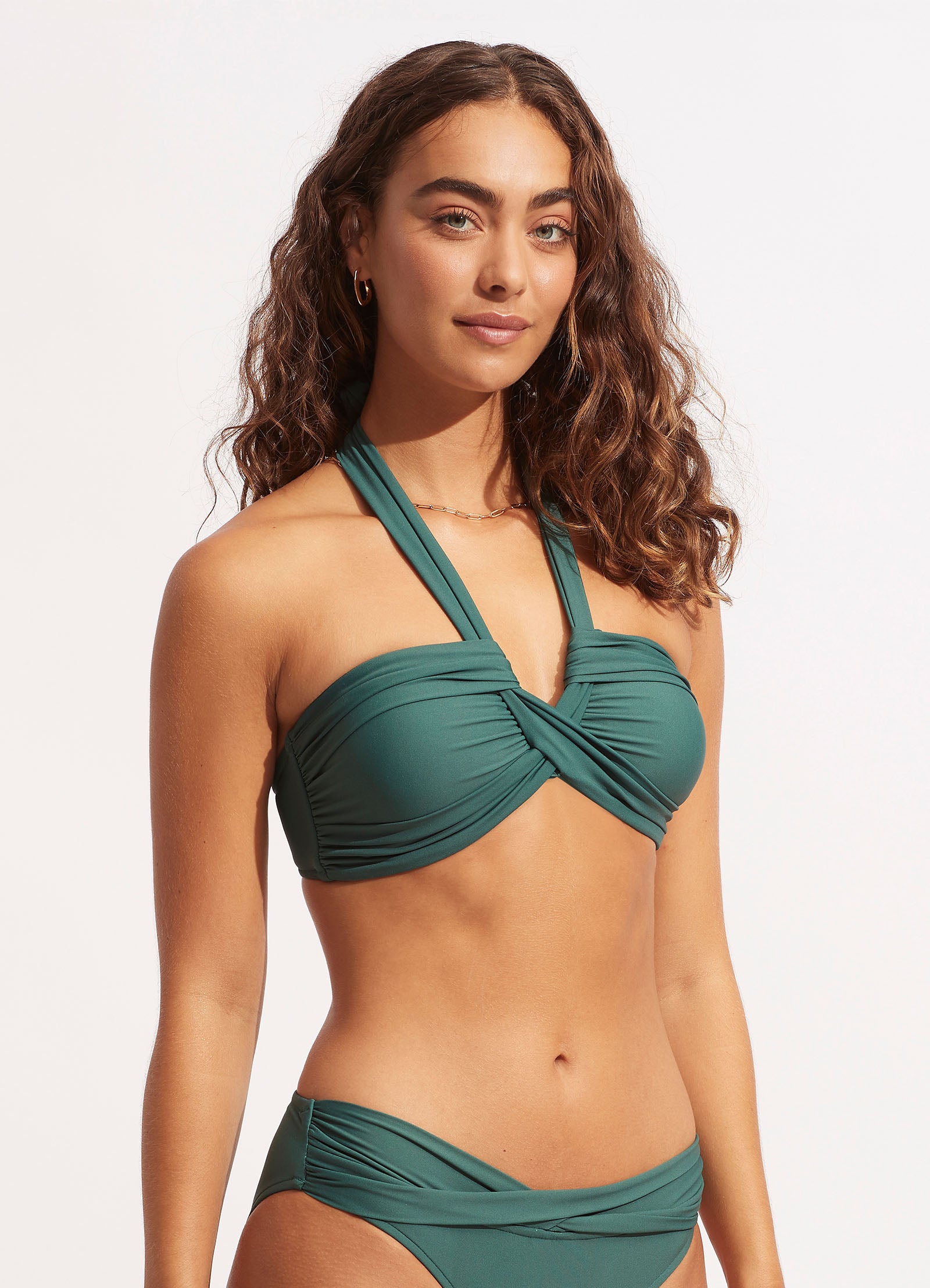 Collective Halter Bandeau Bikini Top - Evergreen view 3