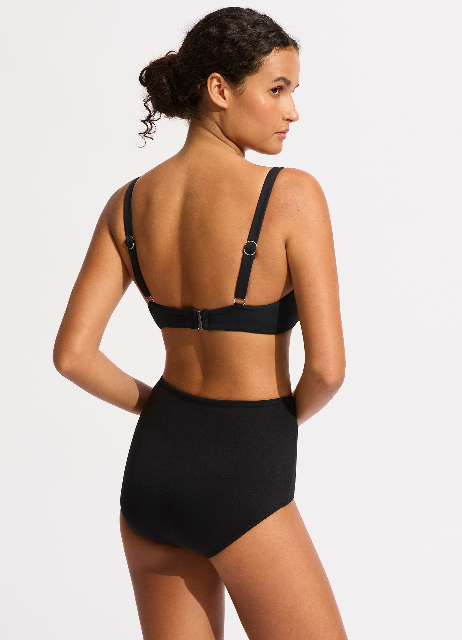 Collective High Waisted Bikini Bottom - Black - Black view 4