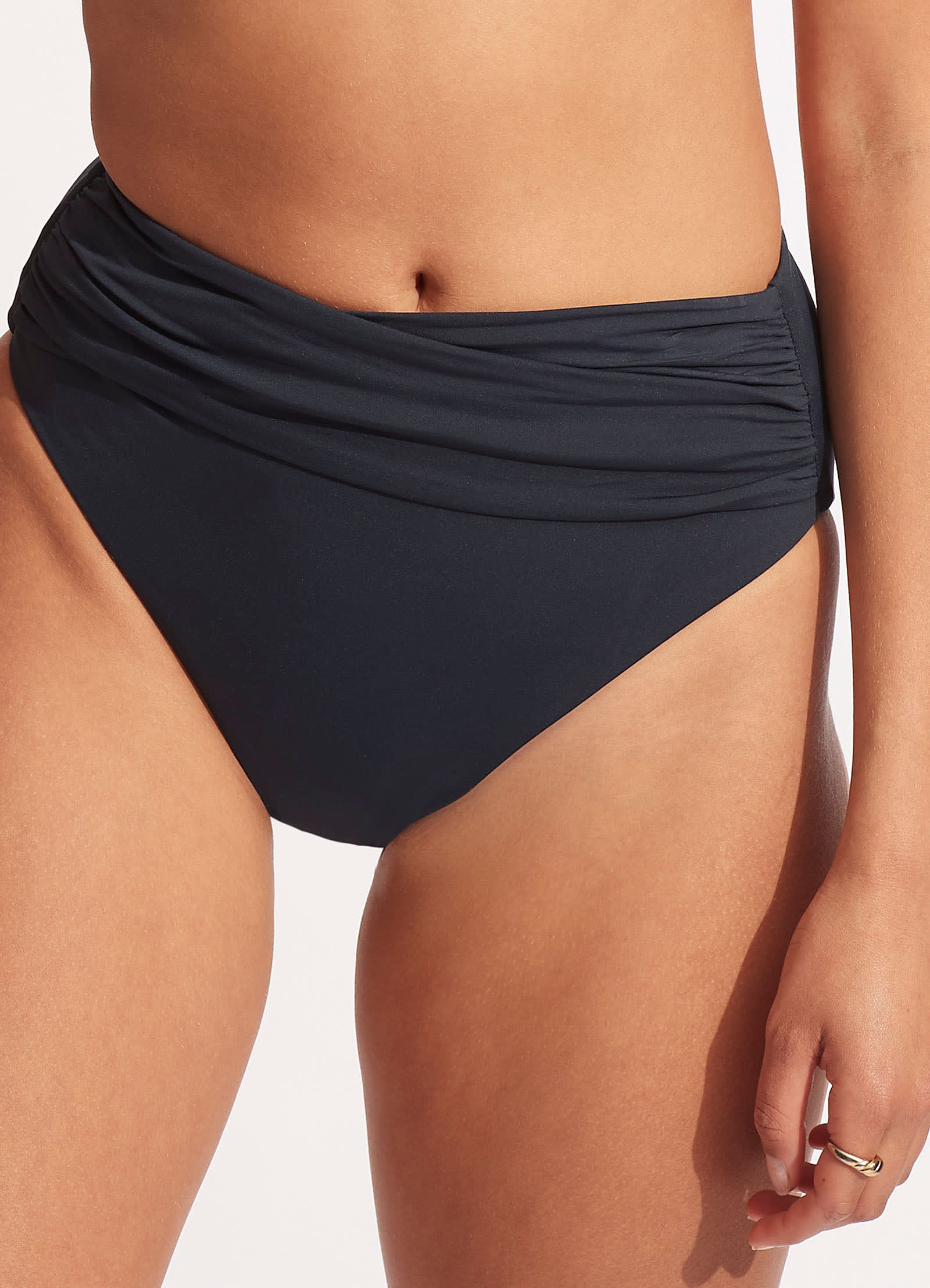 Collective High Waisted Bikini Bottom - True Navy - True Navy view 2