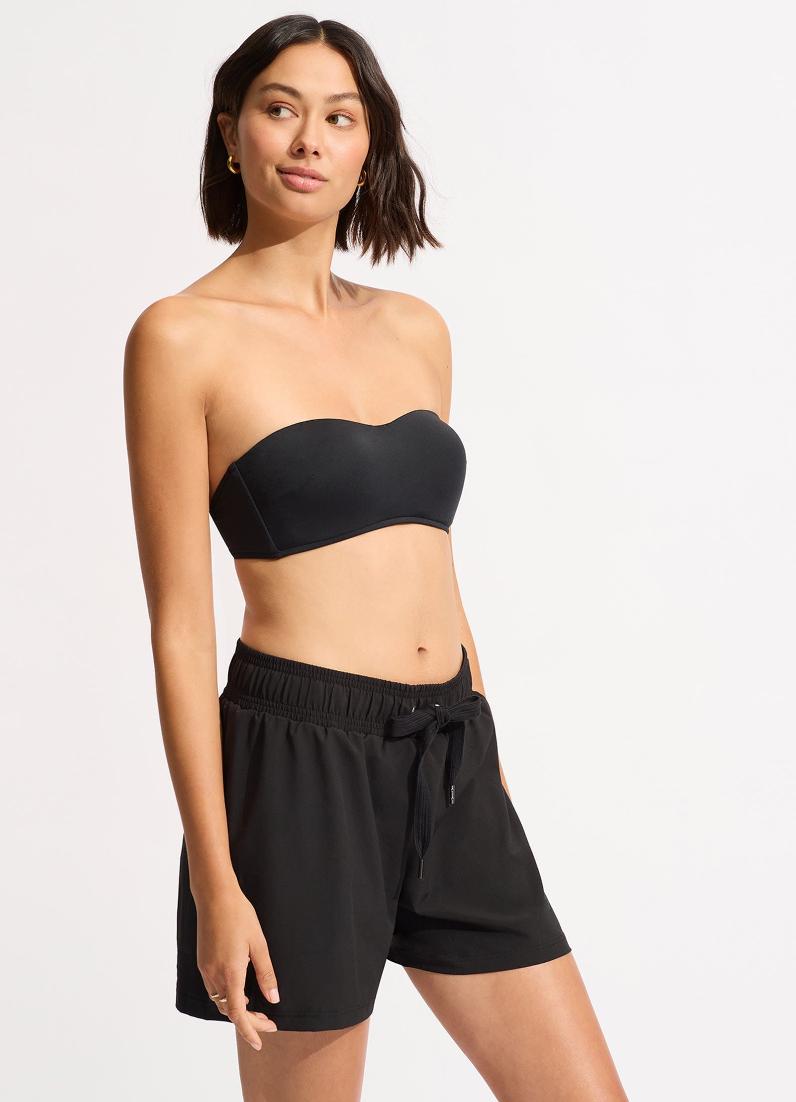 Collective Mid Length Boardshort - Black - Black view 3