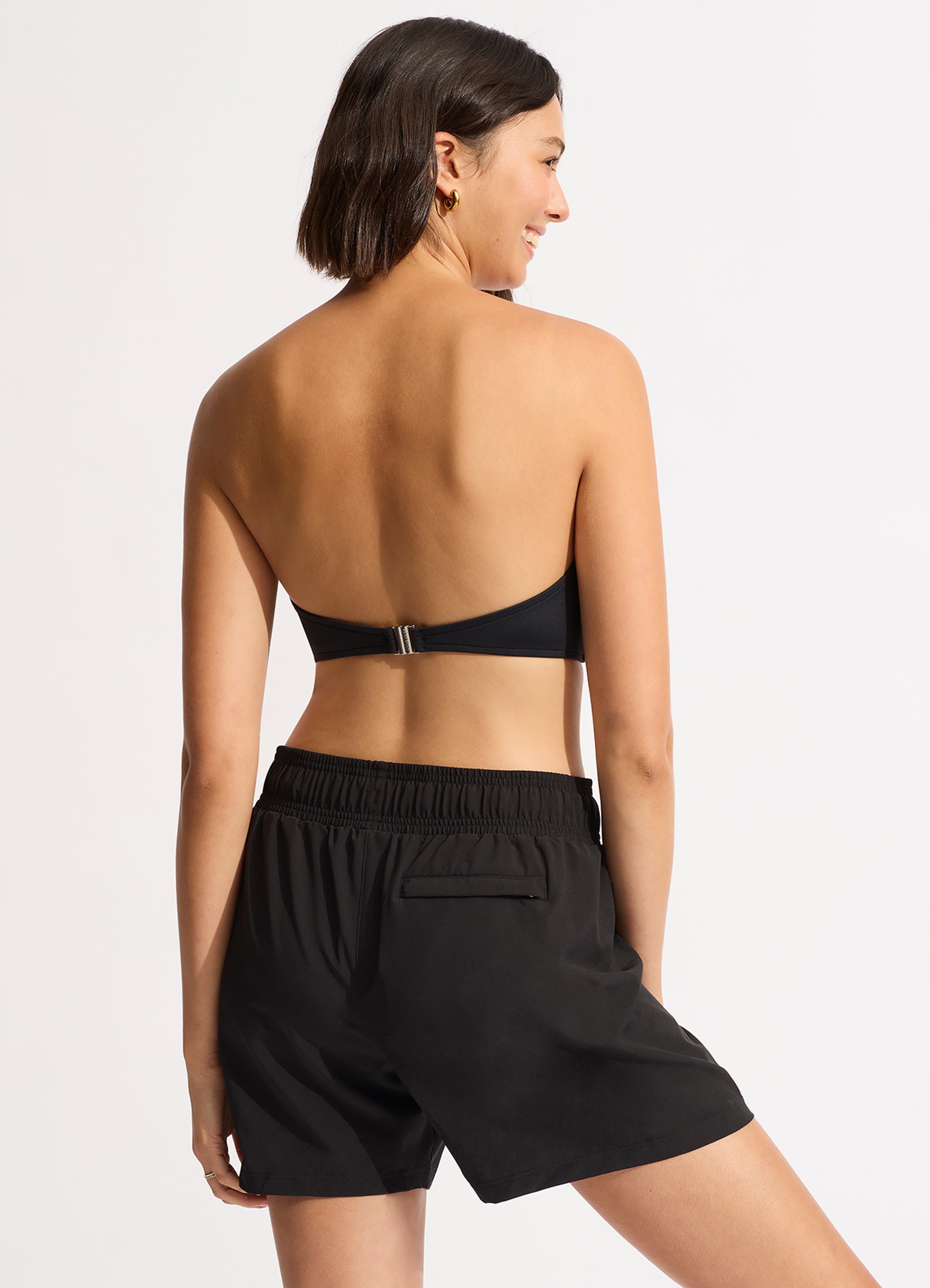 Collective Mid Length Boardshort - Black - Black view 4