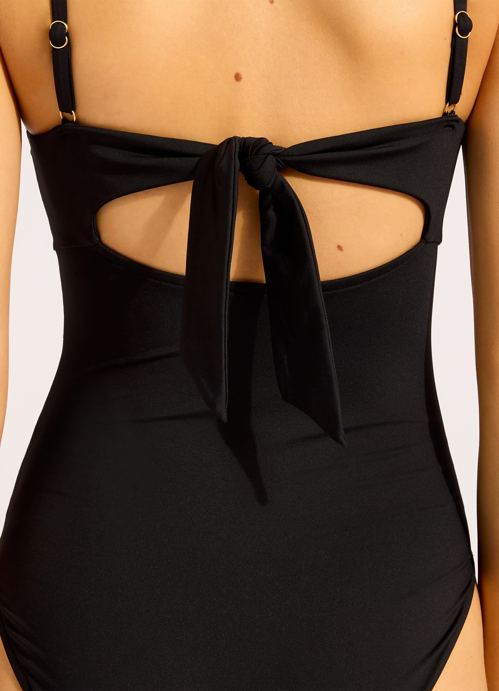 Collective Multi Fit Square Neck One Piece Swimsuit - Black view 4