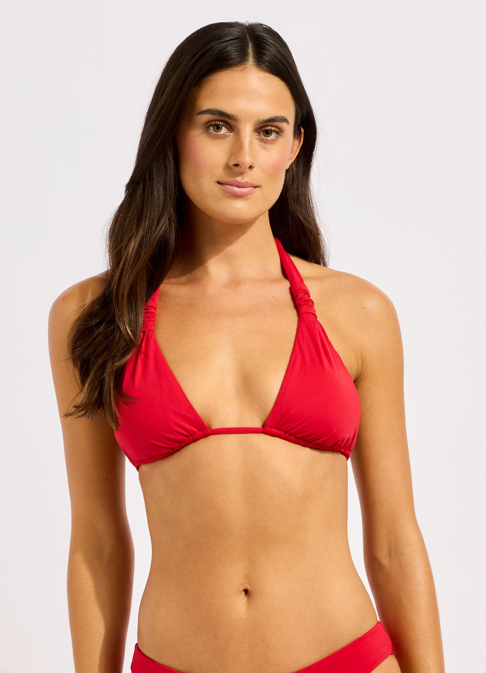 Collective Multi Fit Triangle Bikini Top - Cosmo Red view 2