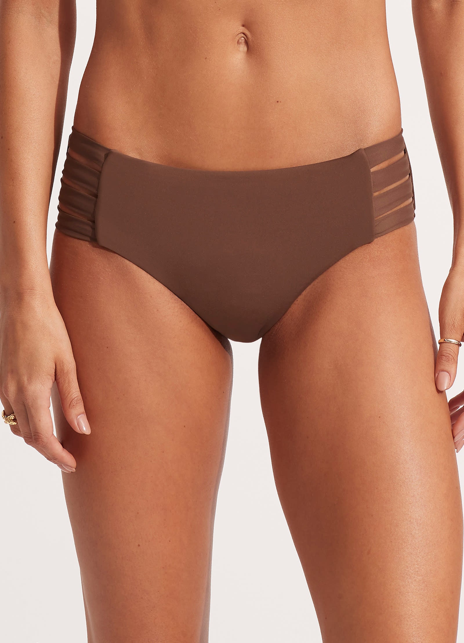 Collective Multi Strap Hipster Bikini Bottom - Tiramisu - Tiramisu view 2