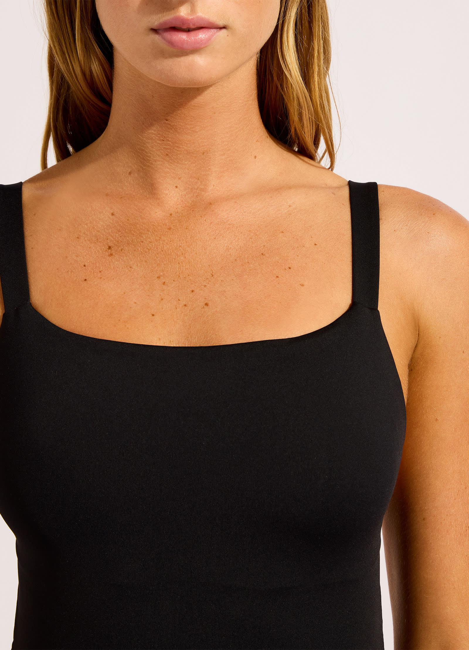 Collective Square Neck One Piece Swimsuit - Black view 5