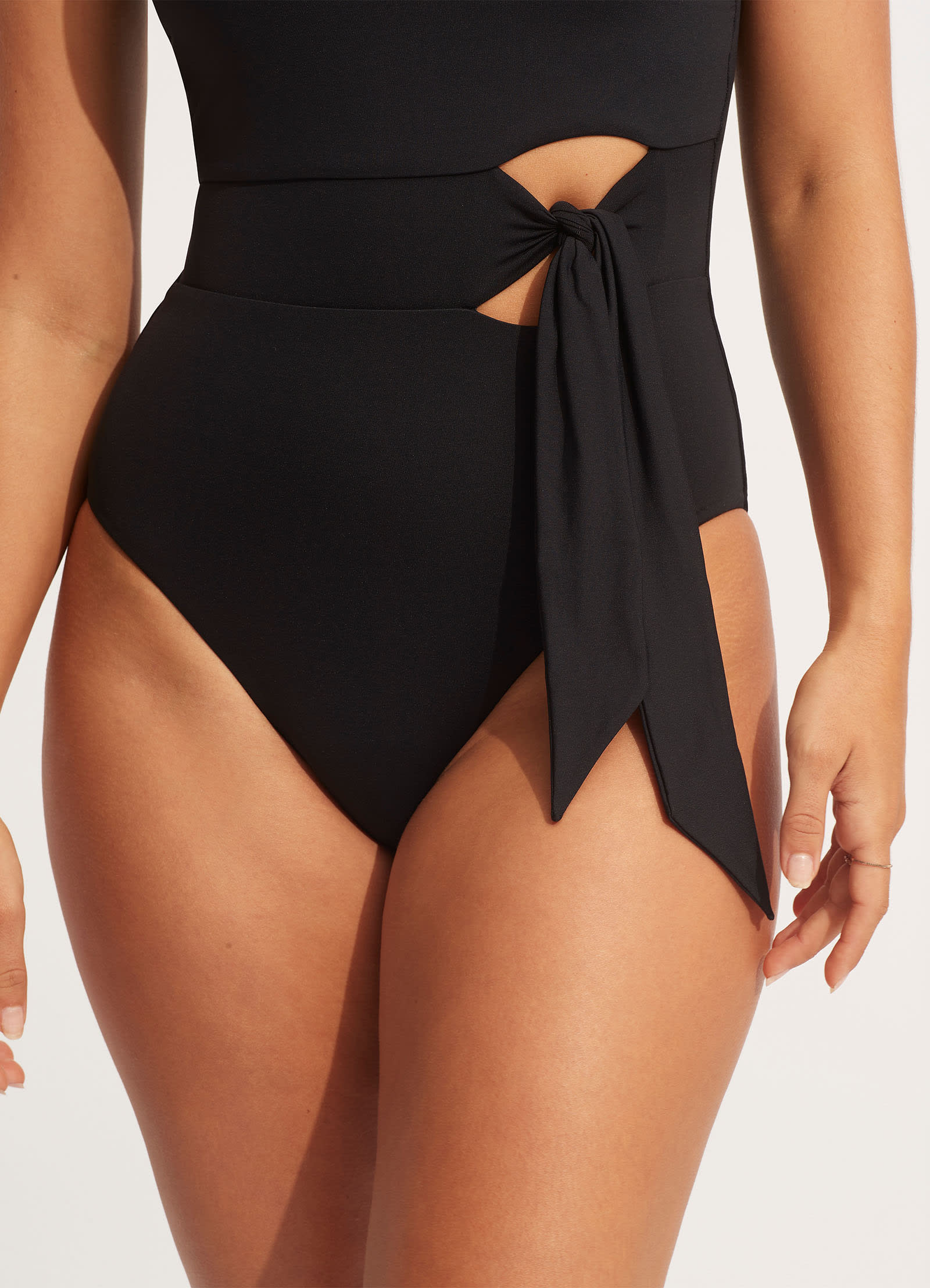 Collective Tie Waist One Piece - Black - Black view 4