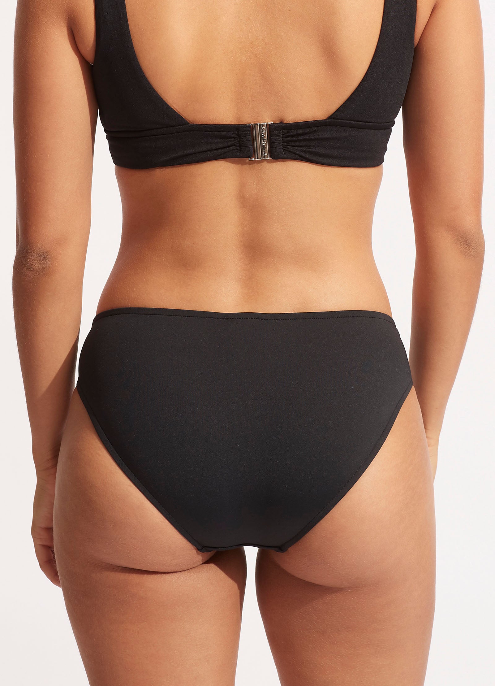 Collective Twist Band Hipster Bikini Bottom - Black - Black view 5