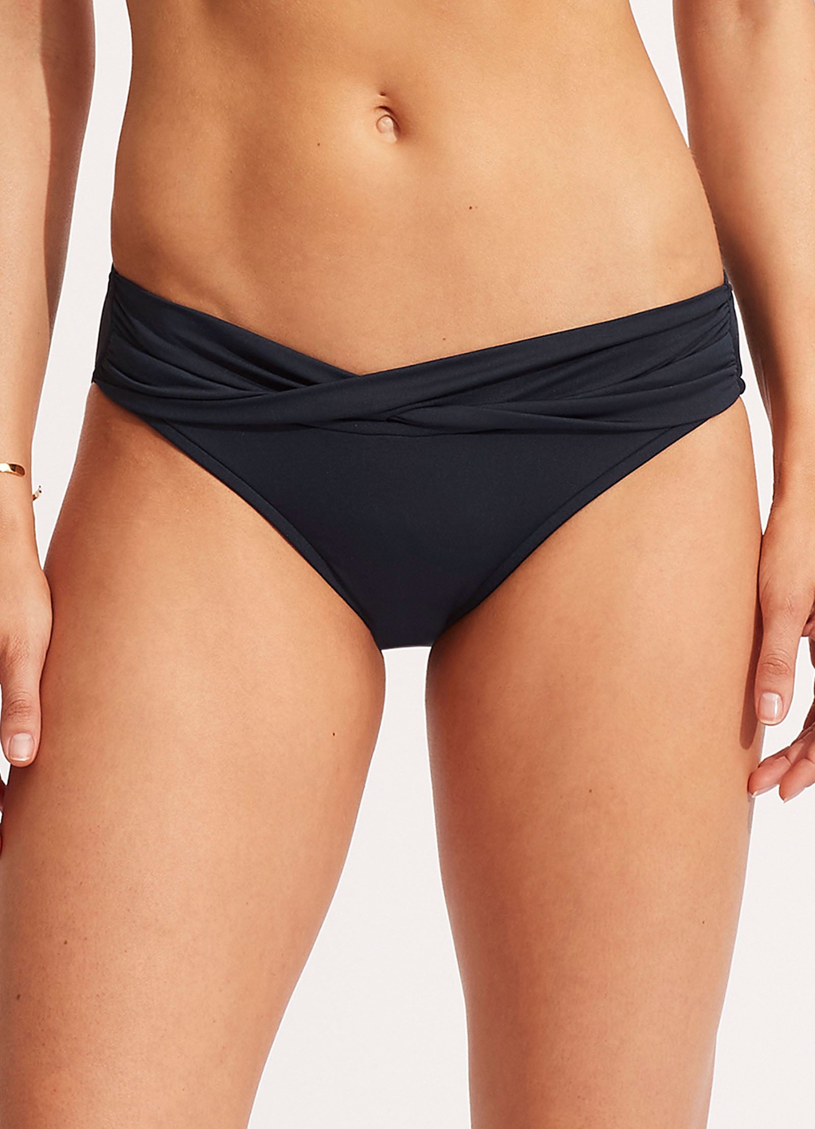 Collective Twist Band Hipster Bikini Bottom - True Navy - True Navy view 3