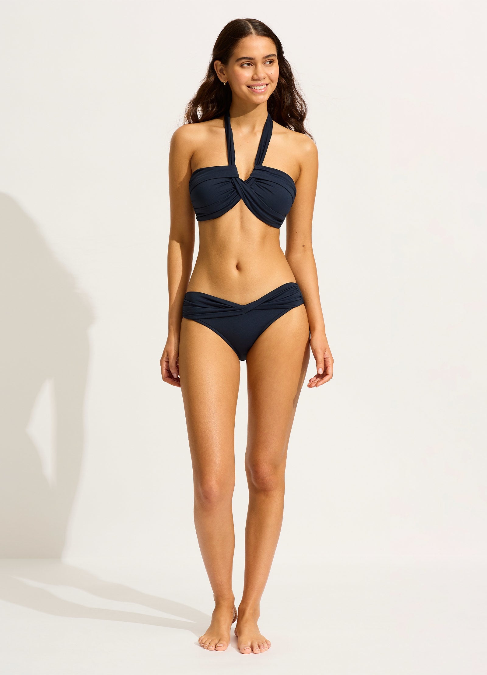 Collective Twist Band Hipster Bikini Bottom - True Navy - True Navy view 8