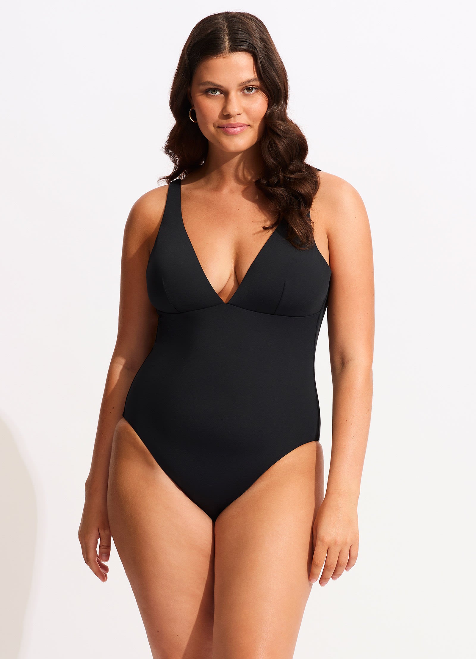 Collective V Neck One piece - Black - Black