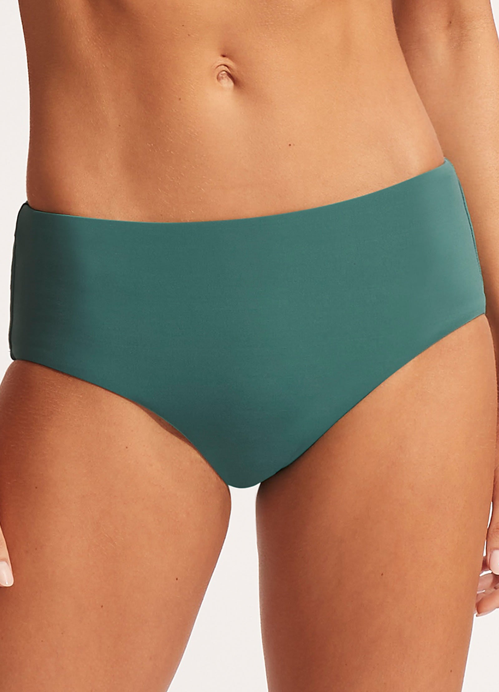 Collective Wide Side Retro Bikini Bottom - Evergreen - Evergreen view 2