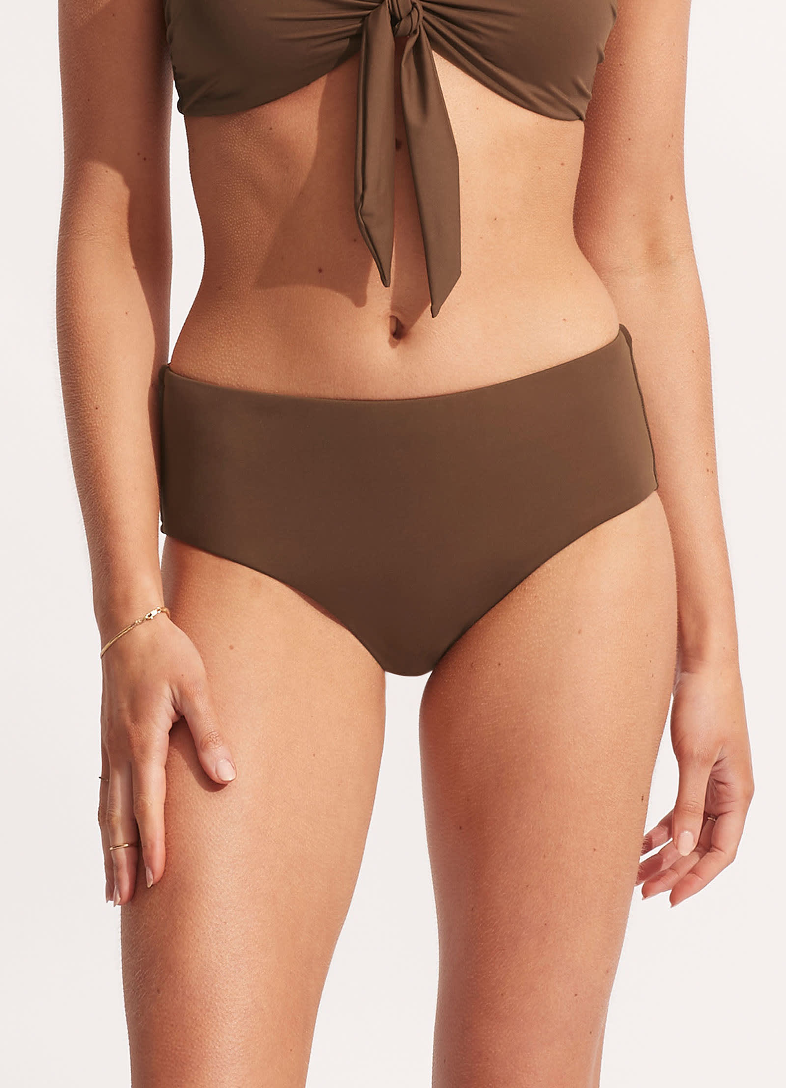 Collective Wide Side Retro Bikini Bottom - Tiramisu - Tiramisu view 3