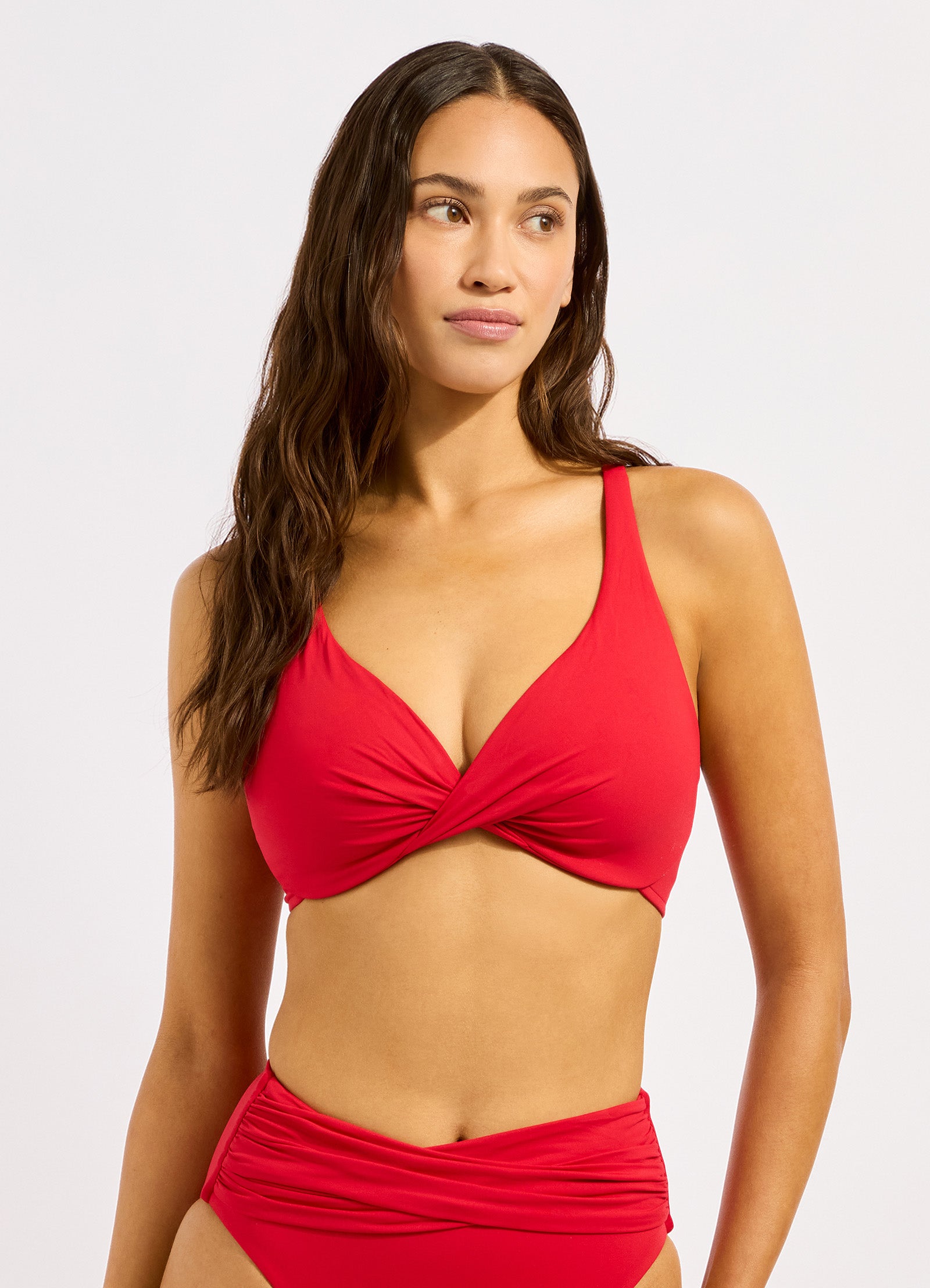 Collective Wrap Front F Cup Bikini Top - Cosmo Red view 2
