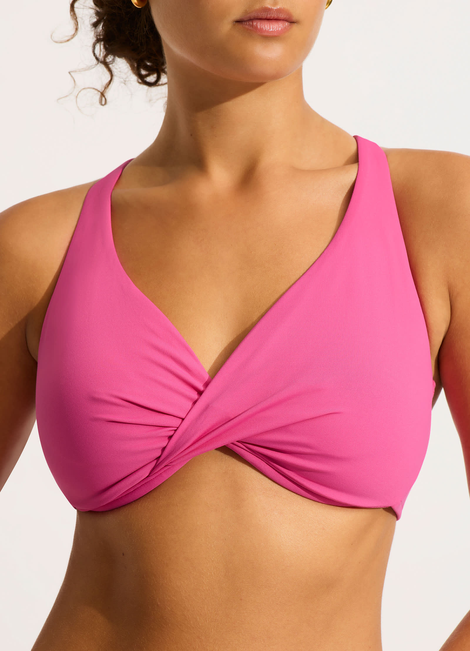 Collective Wrap Front F Cup Bra - Hot Pink - Hot Pink view 3